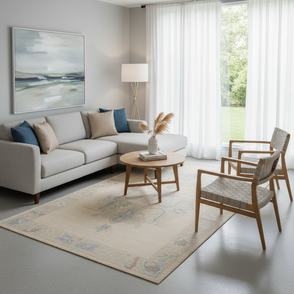4.11 x 11.6 ft Hand Knotted Oushak Rug