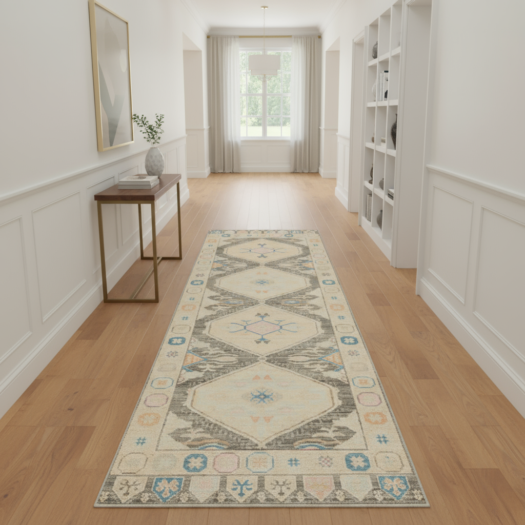 3.2 x 8.10 ft Hand Knotted Oushak Runner
