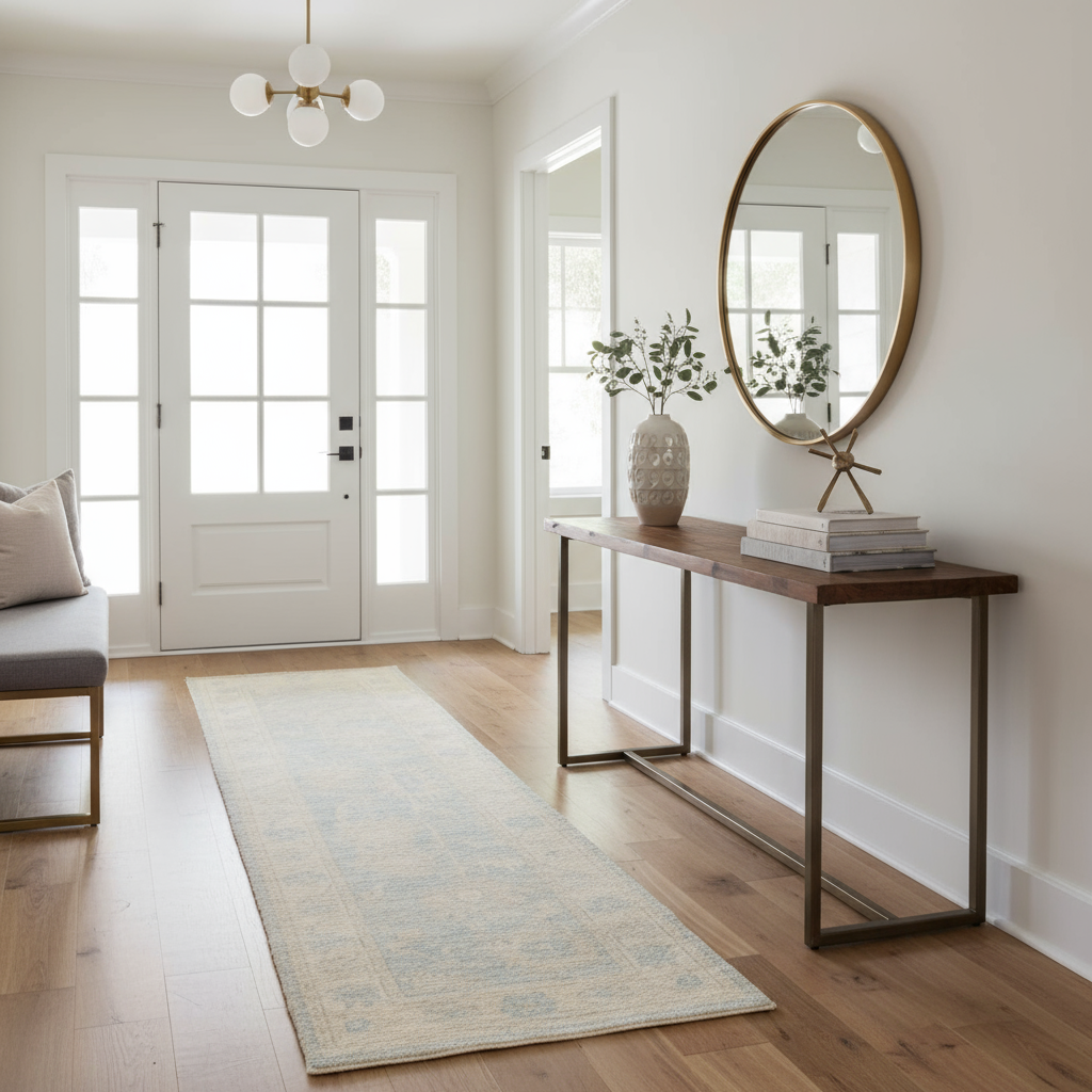 2.8 x 9.7 ft Hand Knotted Oushak Runner