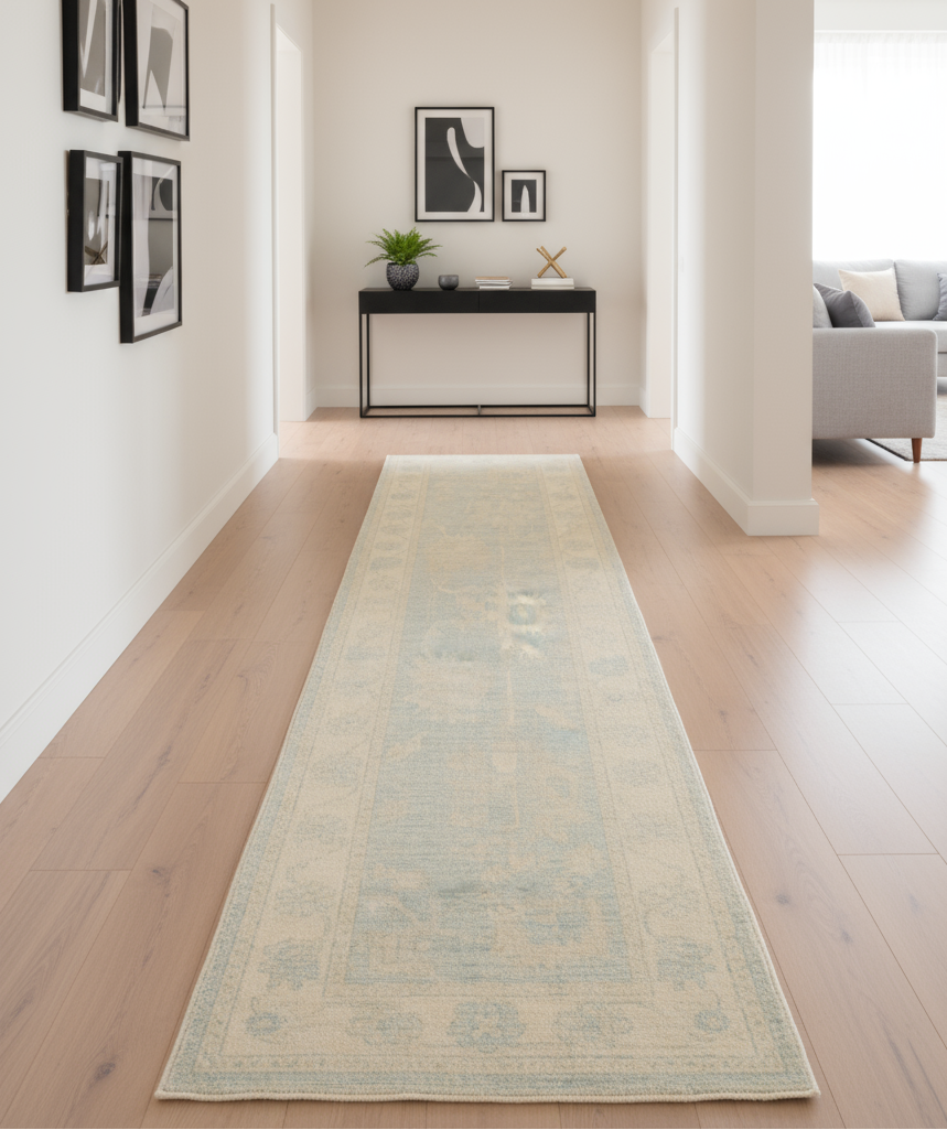 2.8 x 9.7 ft Hand Knotted Oushak Runner