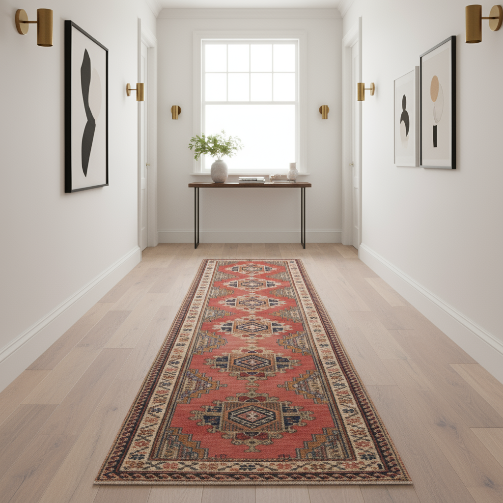 3.2 x 11.5 ft Hand Knotted Vintage Oushak Runner