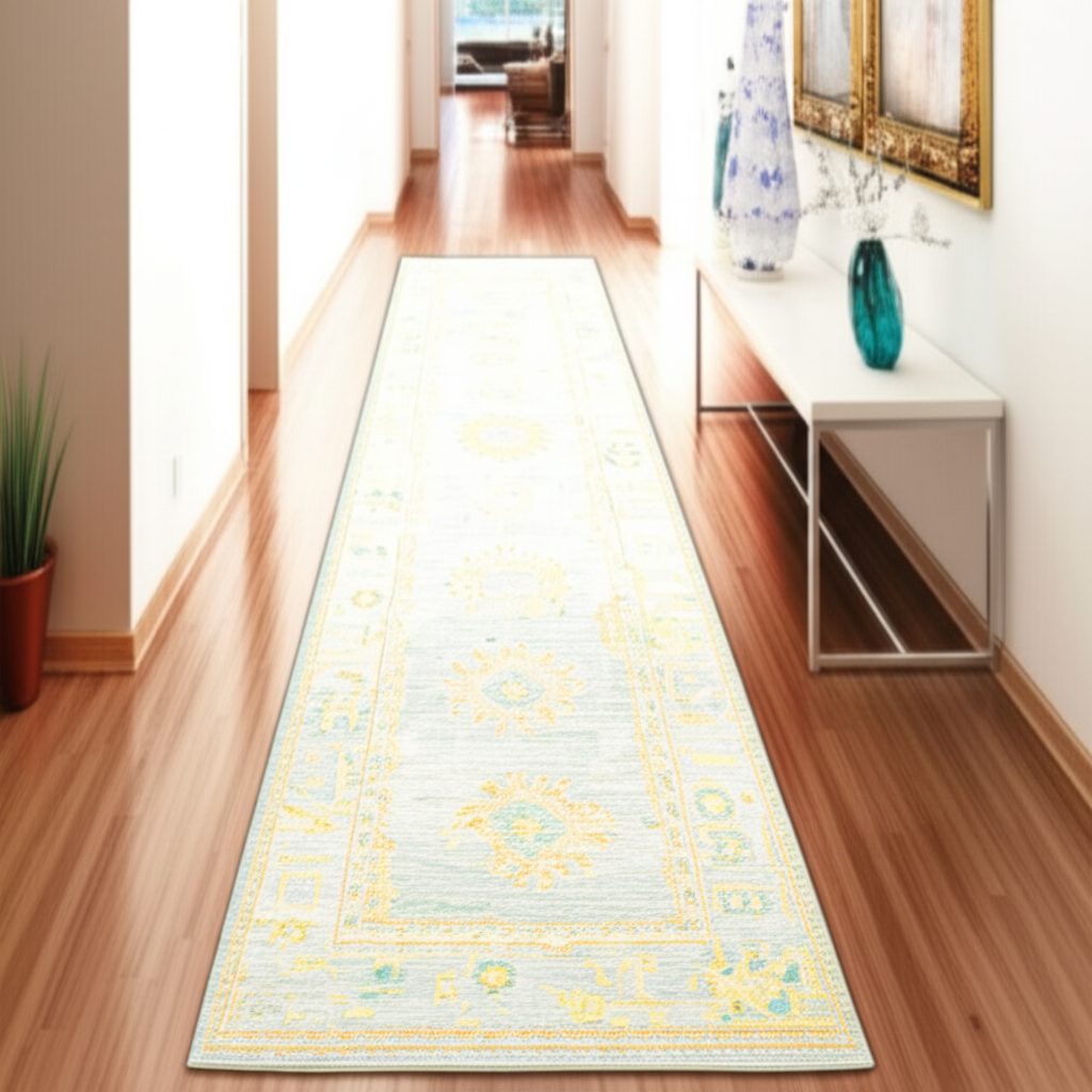 2.11 x 10.1 ft Hand Knotted Oushak Runner