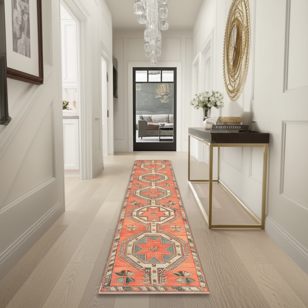 3.4 x 11.1 ft Hand Knotted Oushak Runner