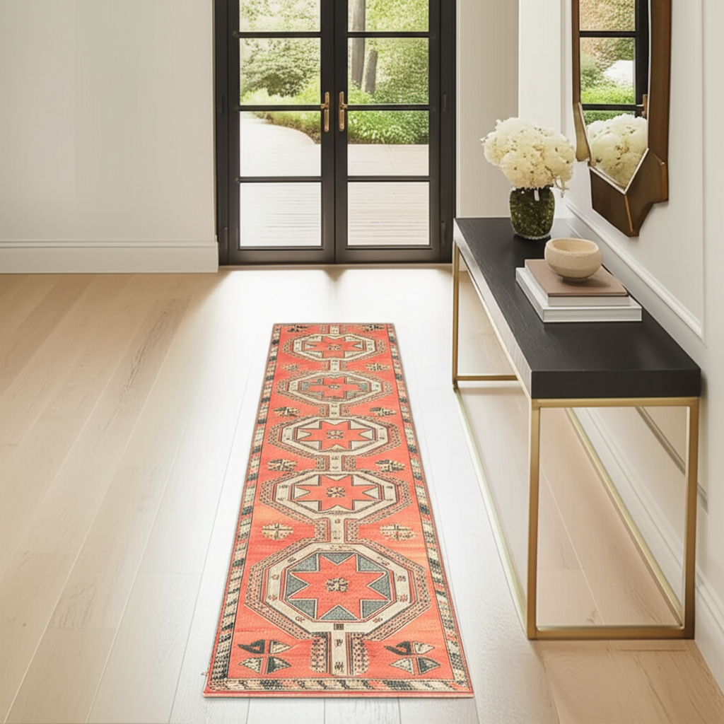 3.4 x 11.1 ft Hand Knotted Oushak Runner