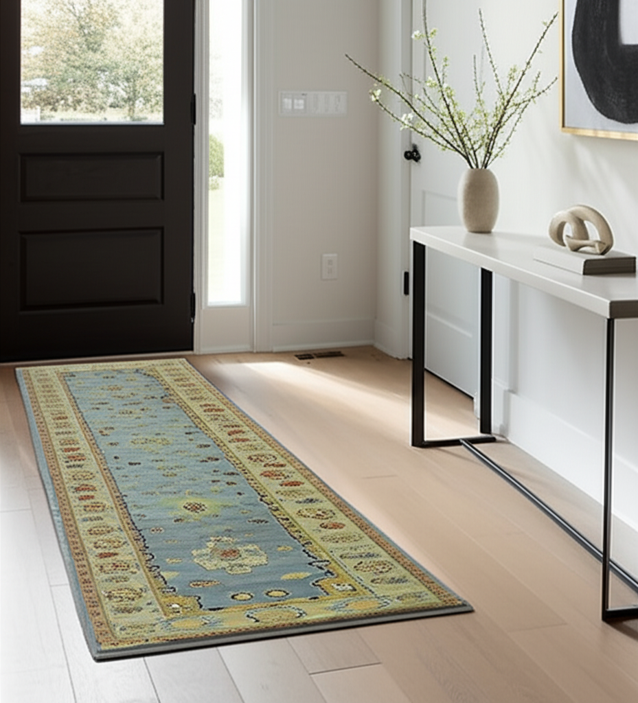 3.1 x 13.5 ft Hand Knotted Oushak Runner
