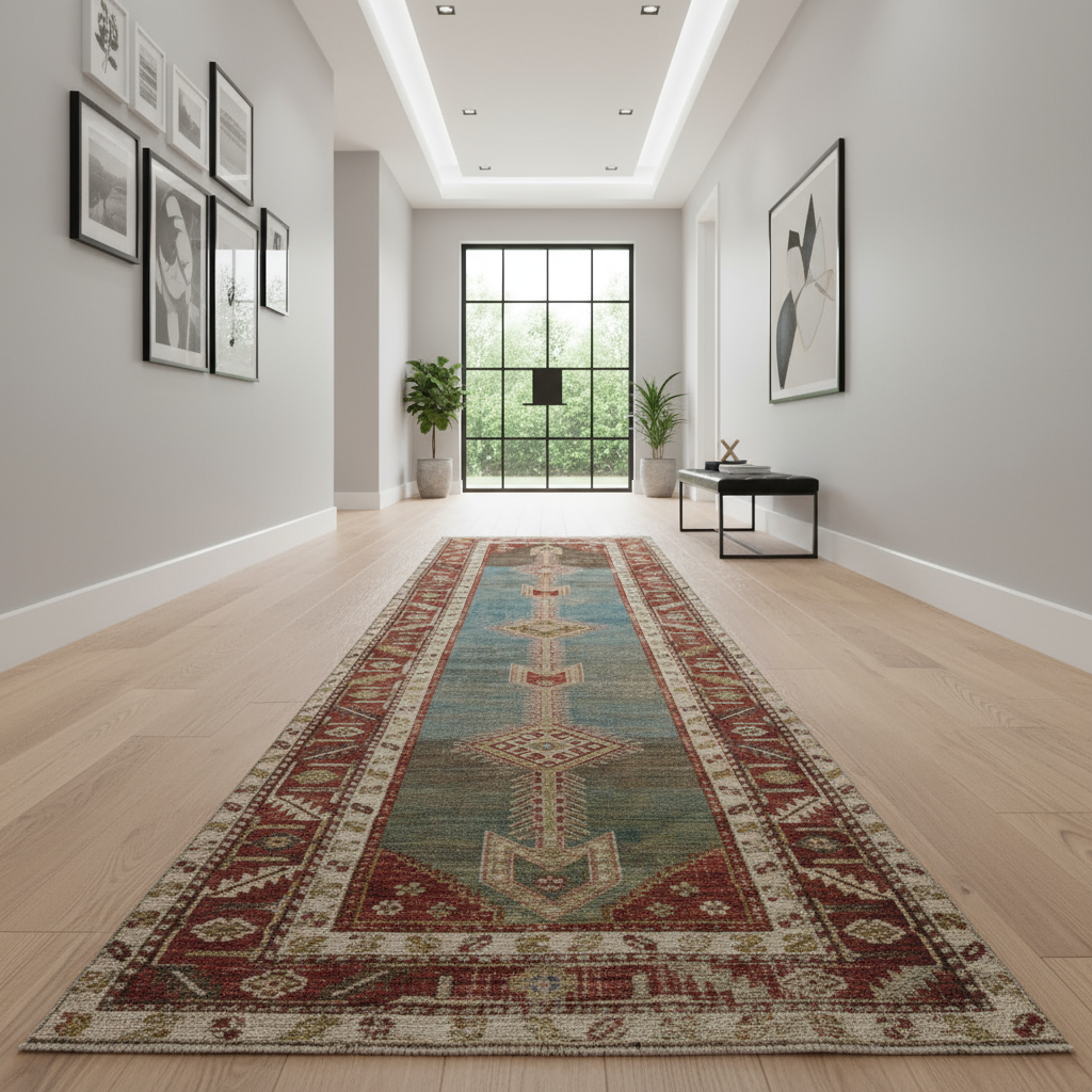 3.9 x 11.3 ft Hand Knotted Vintage Arzary Runner