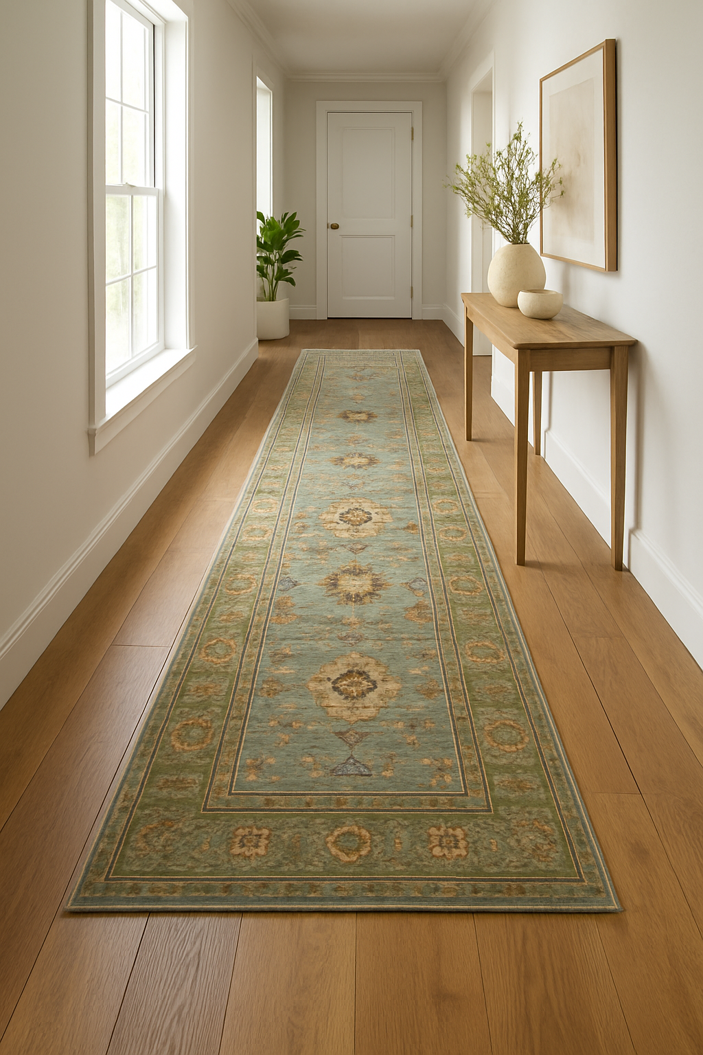 2.11 x 6 ft Hand Knotted Oushak Runner