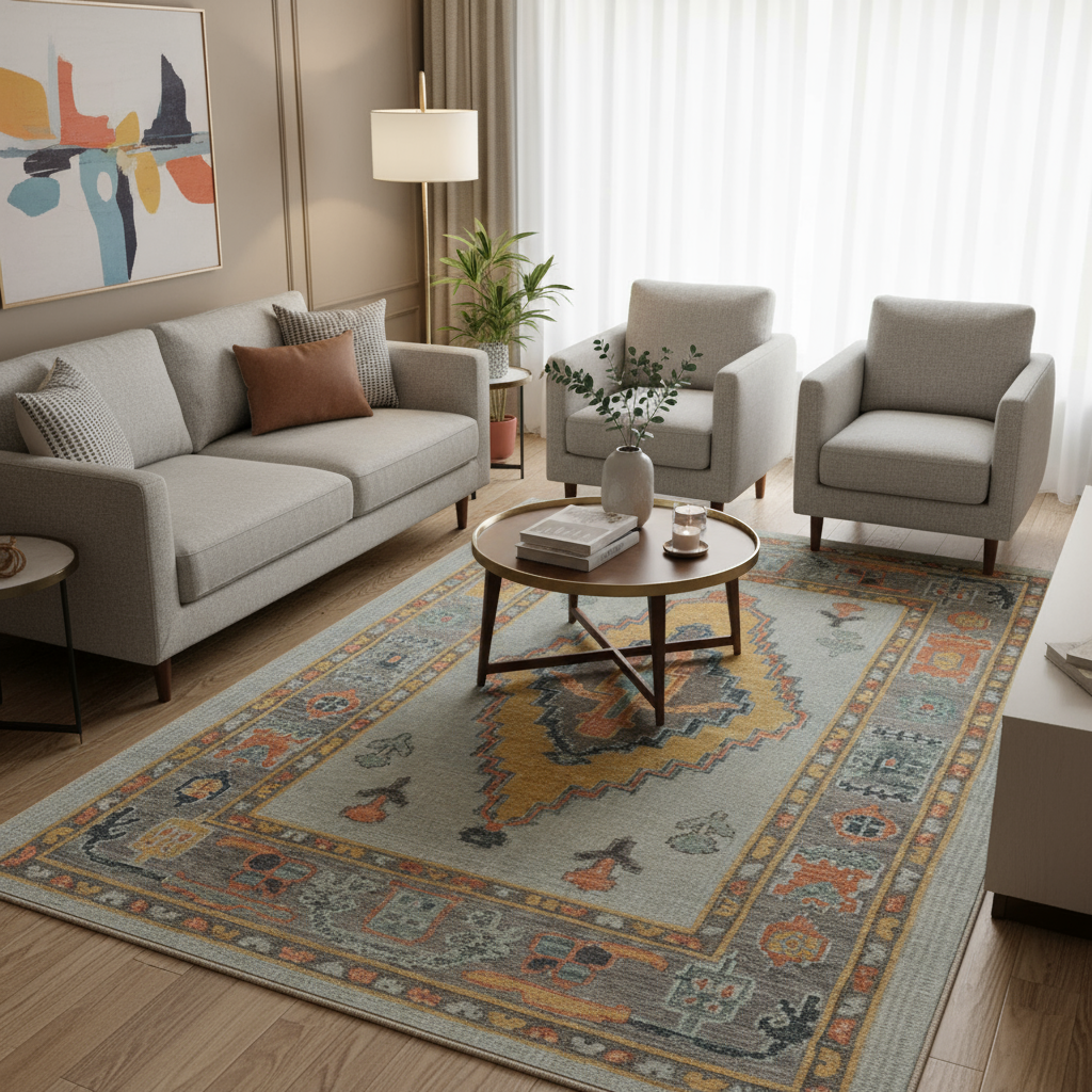 2.8 x 9.7 ft Hand Knotted Oushak Rug