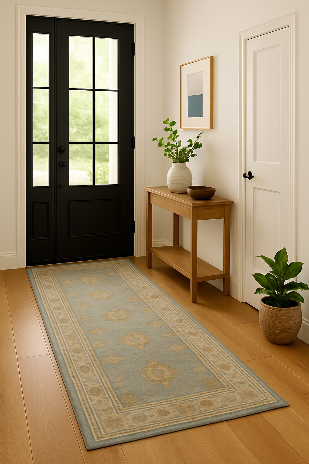 3 x 12.8 ft Hand Knotted Oushak Runner