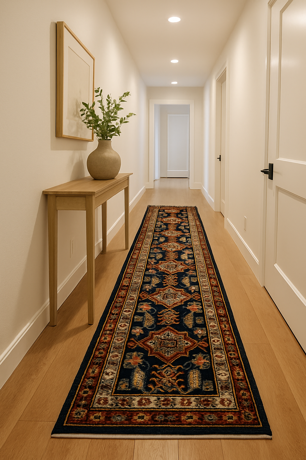 1.11 x 6.5 ft Hand Knotted Kazak Runner