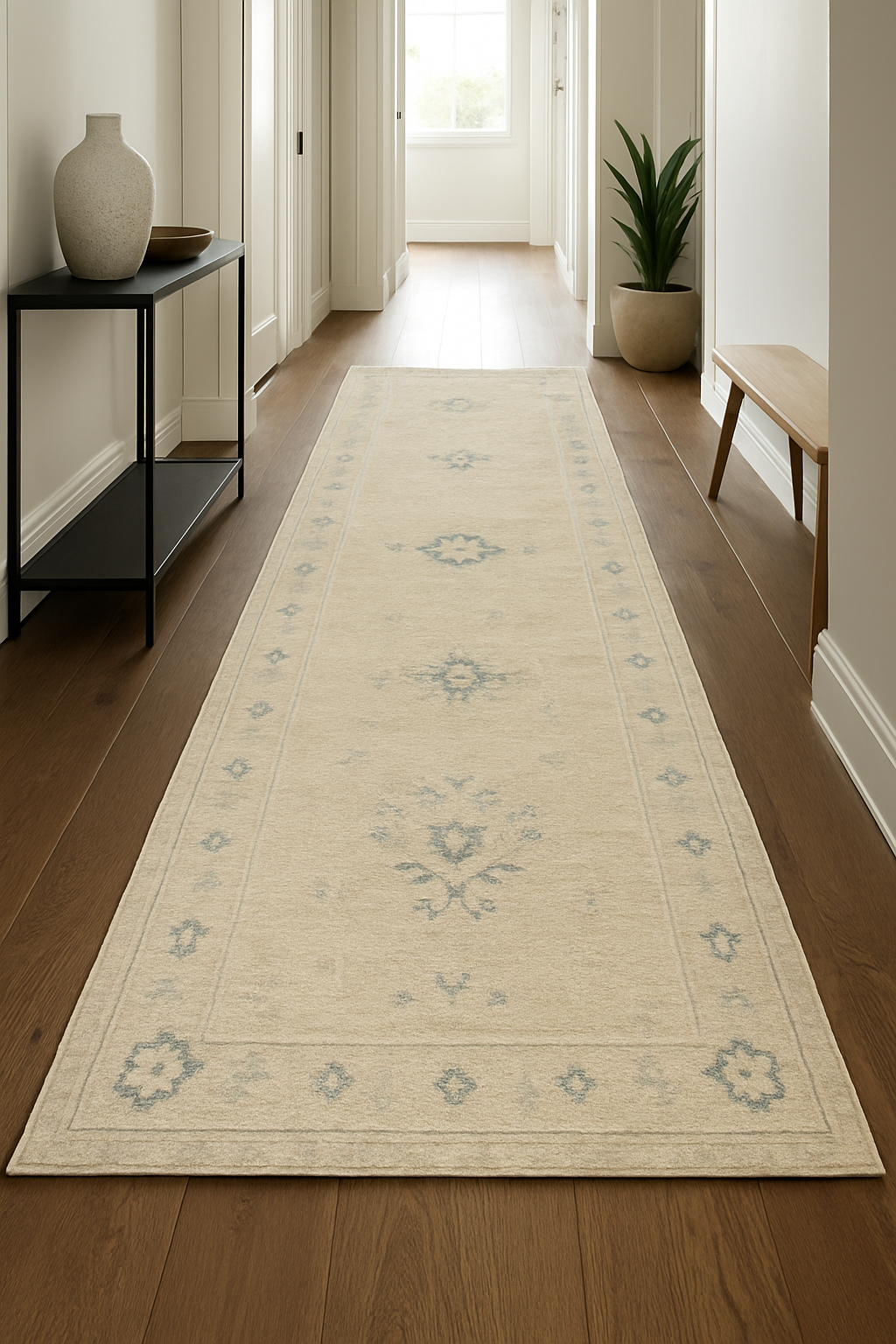 3.1 x 8.10 ft Hand Knotted Oushak Runner