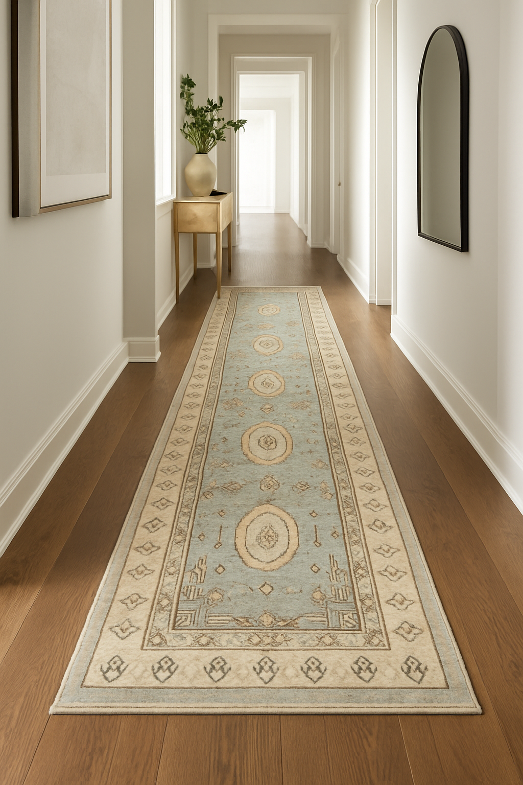 3 x 9.1 ft Hand Knotted Khotan Runner