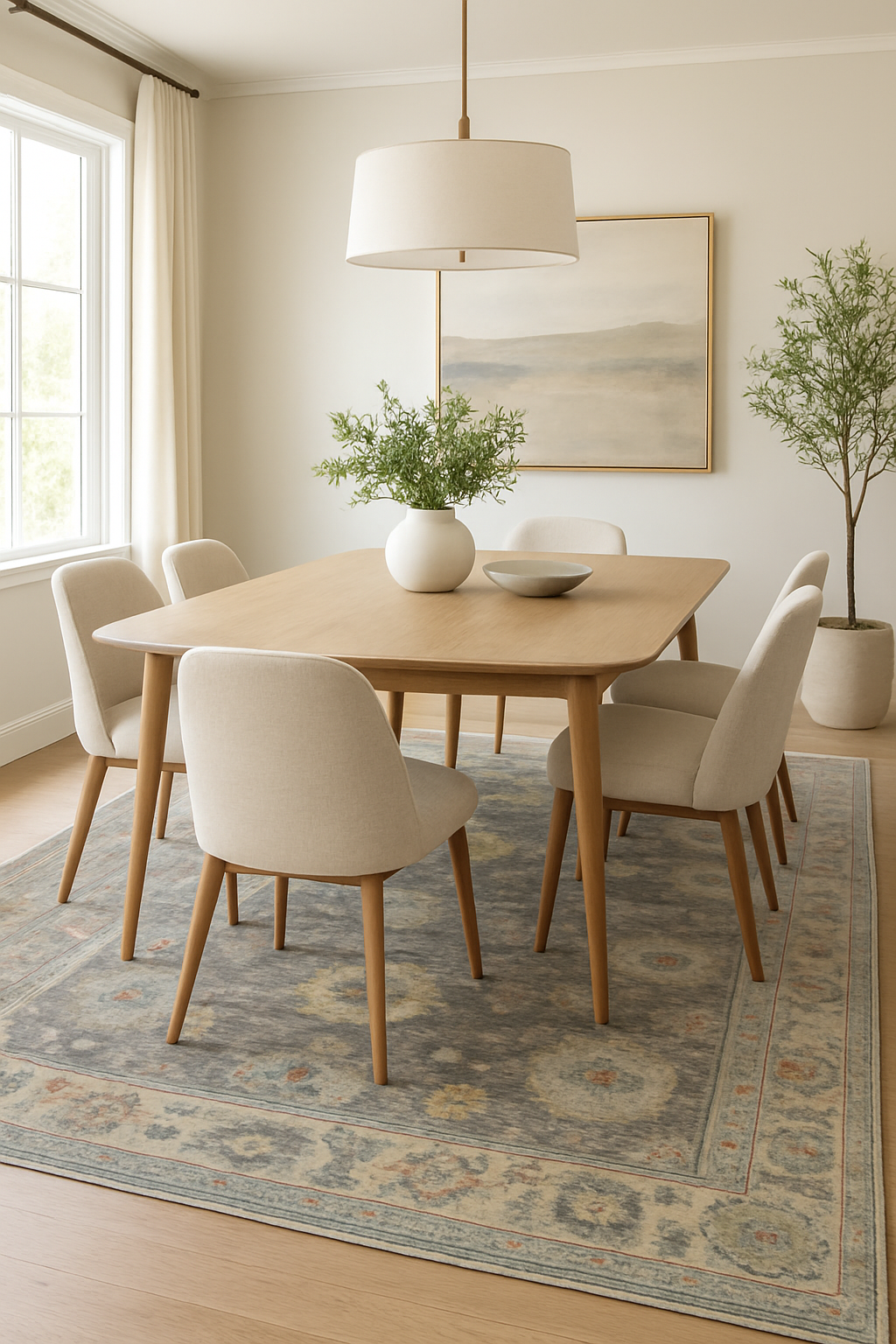 6.4 x 9.6 ft Hand Knotted Oushak Rug