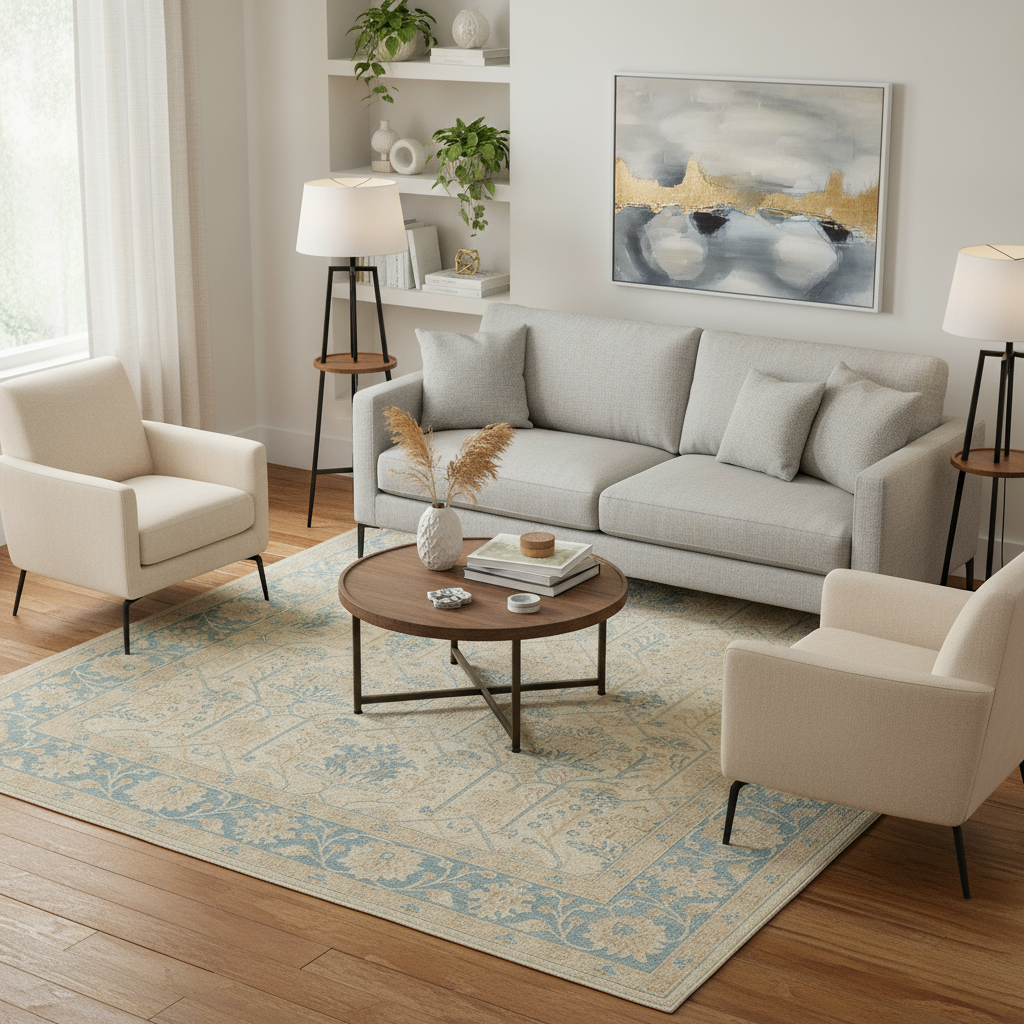 7.9 x 9.9 ft Hand Knotted Oushak Rug