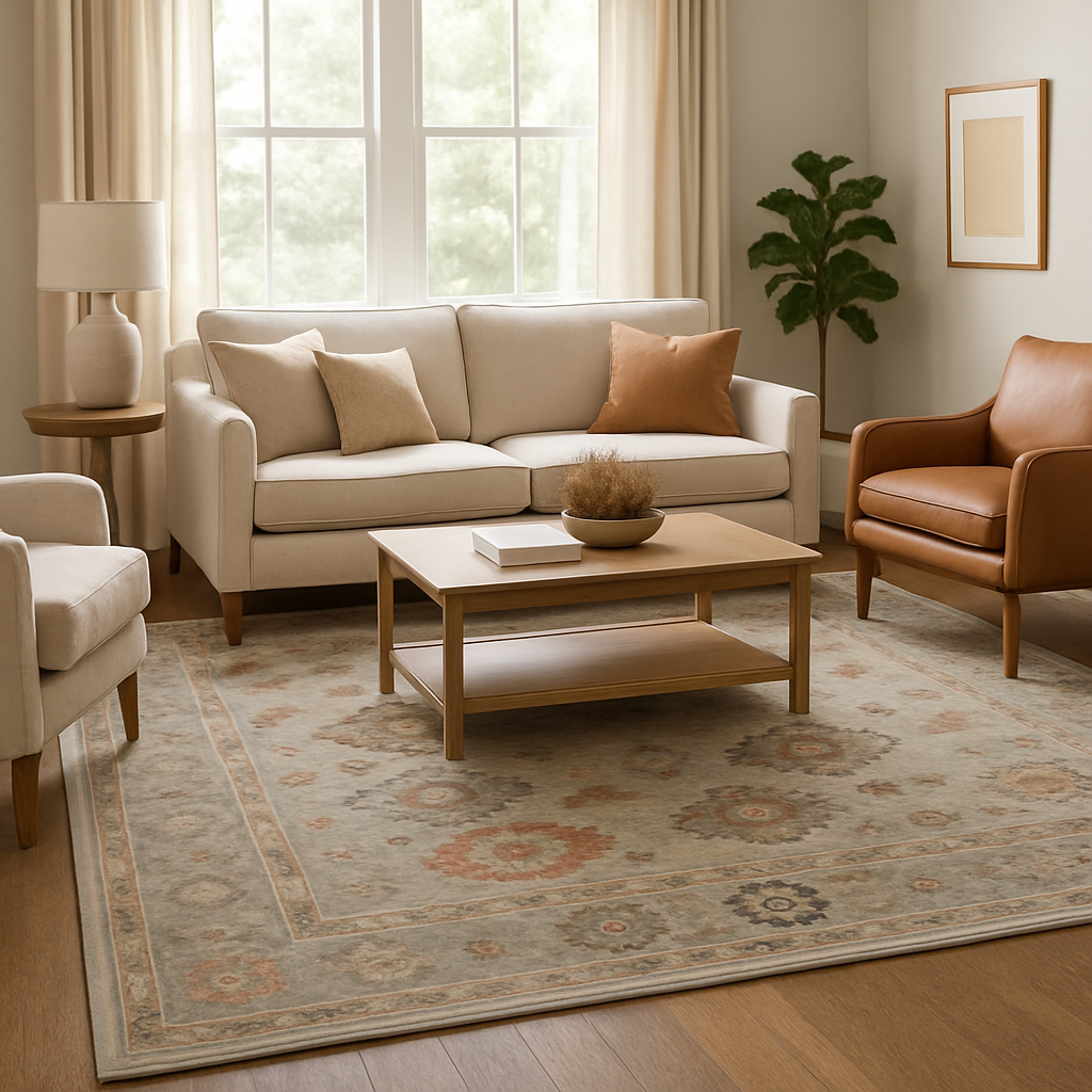 8.3 x 9.7 ft Hand Knotted Oushak Rug
