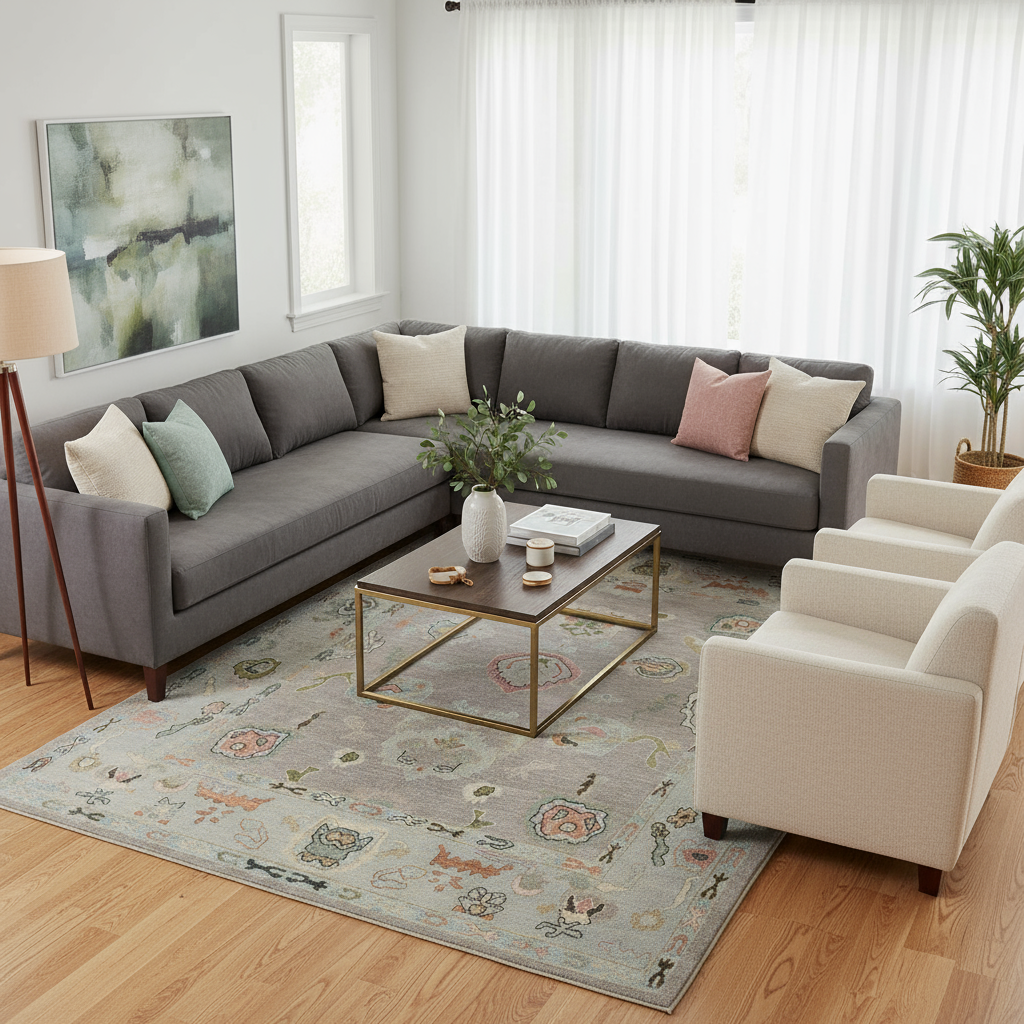 8.2 x 10.5 ft Hand Knotted Oushak Rug