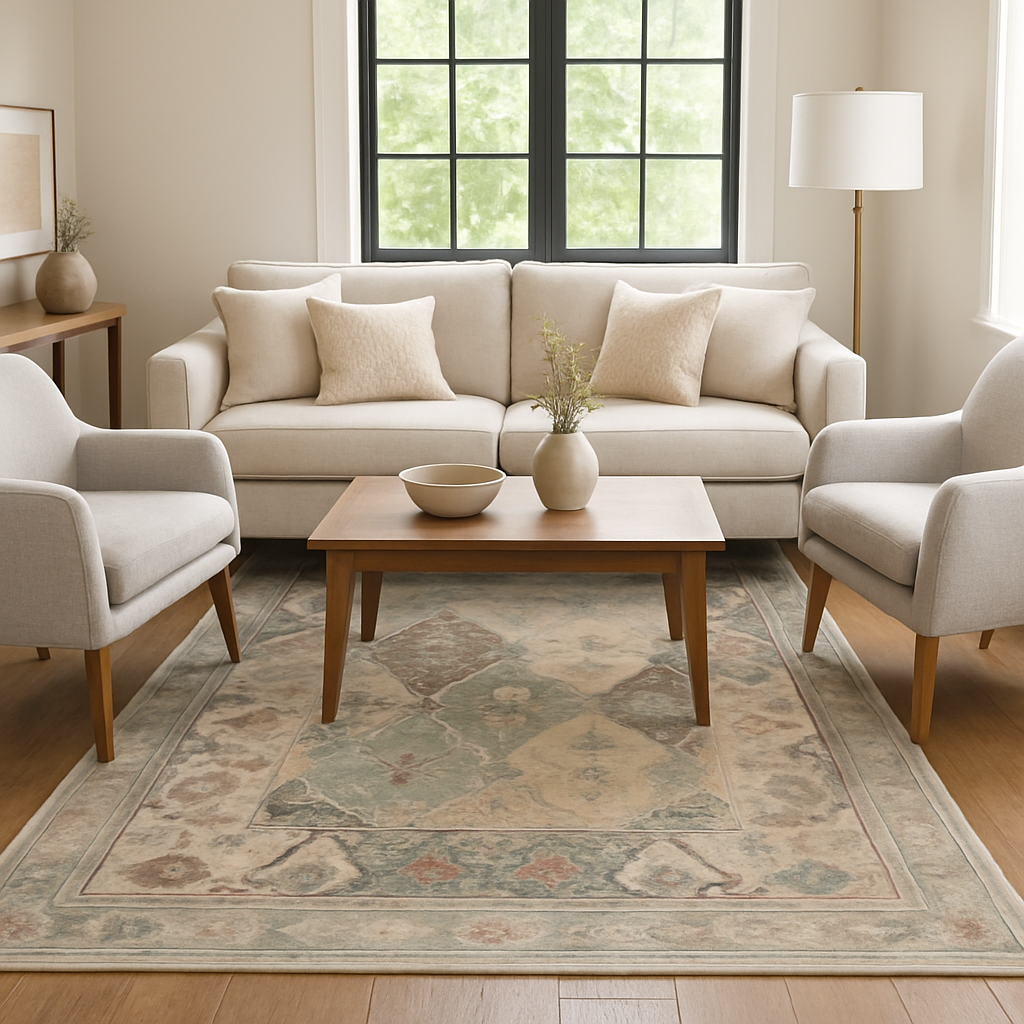 8.1 x 10 ft Hand Knotted Oushak Rug
