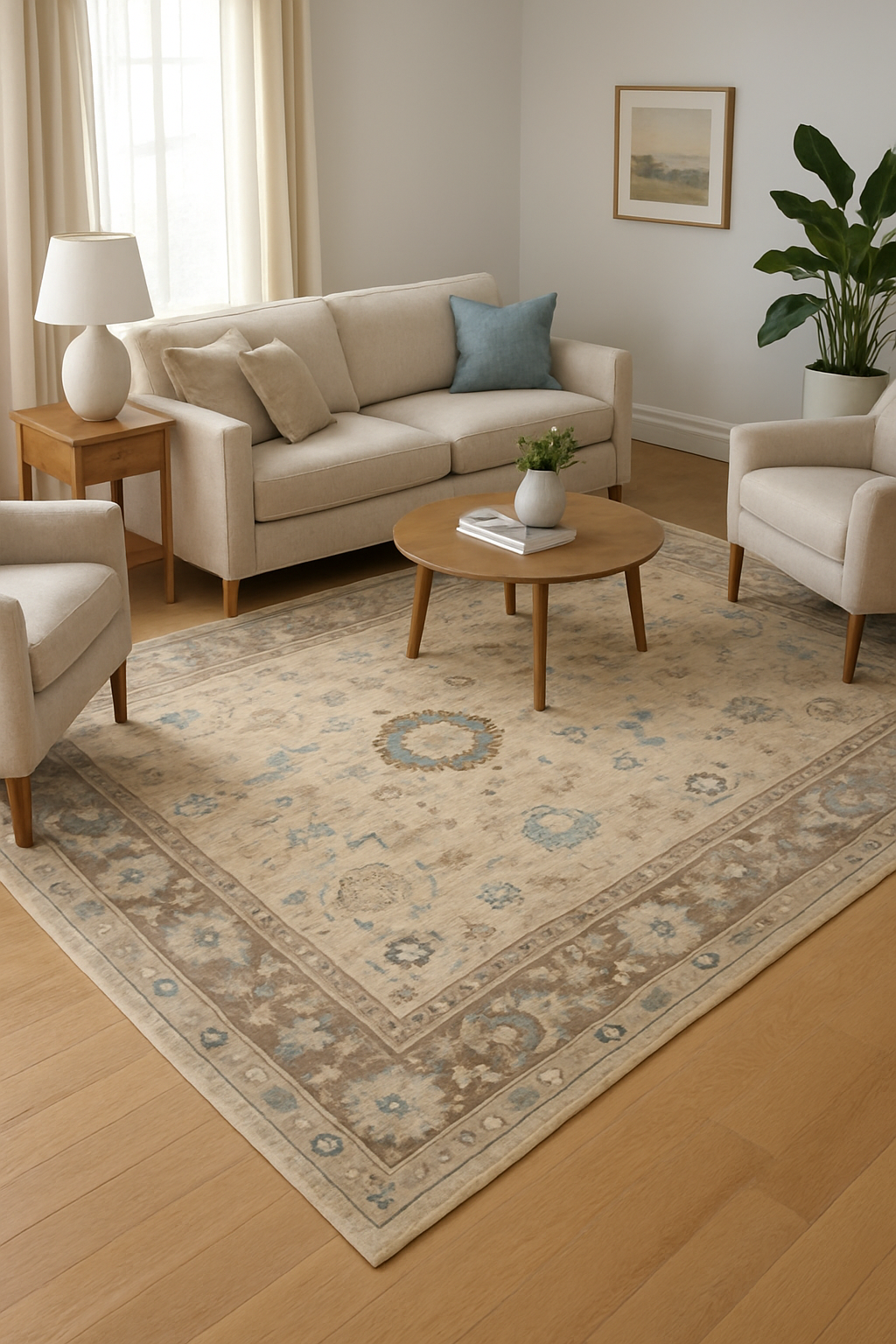 8.2 x 10.4 ft Hand Knotted Oushak Rug