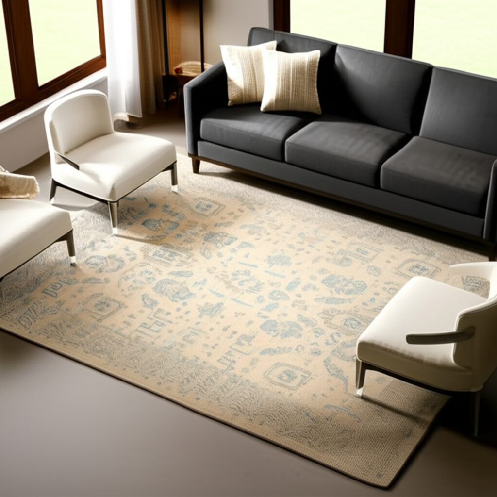 7.11 x 9.5 ft Hand Knotted Oushak Rug