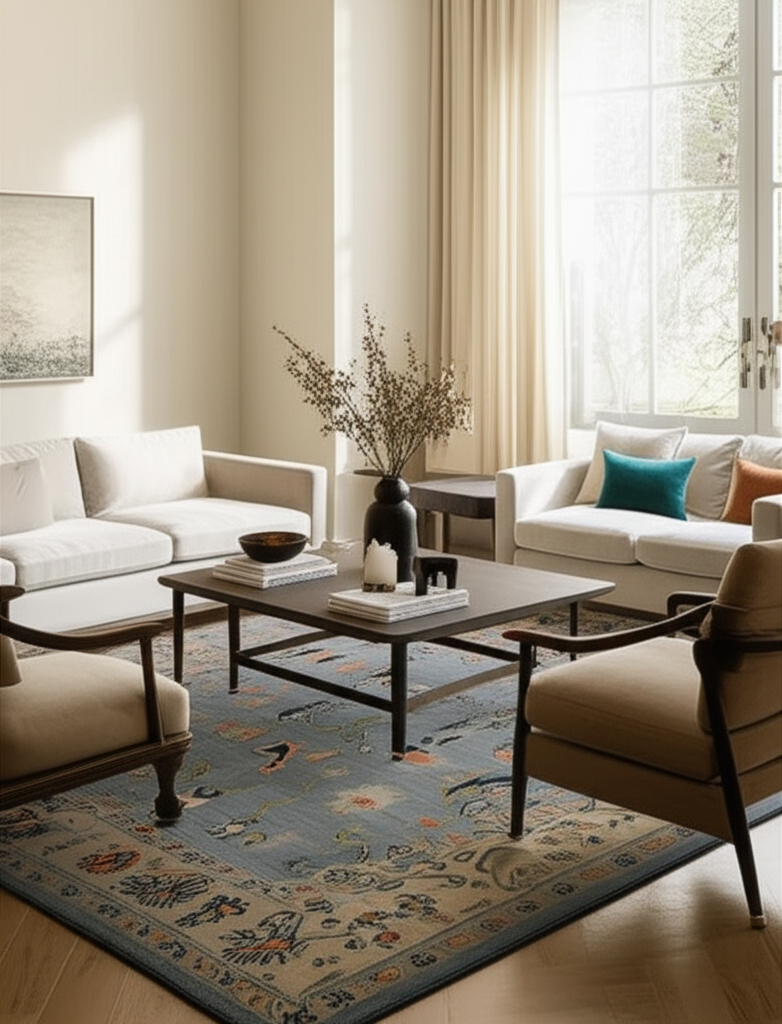 8.4 x 10.9 ft Hand Knotted Oushak Rug