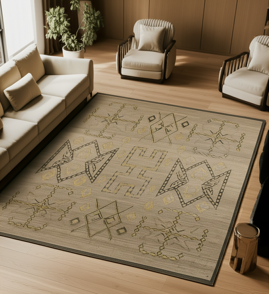 8 x 9.10 ft Hand Knotted Modern Rug