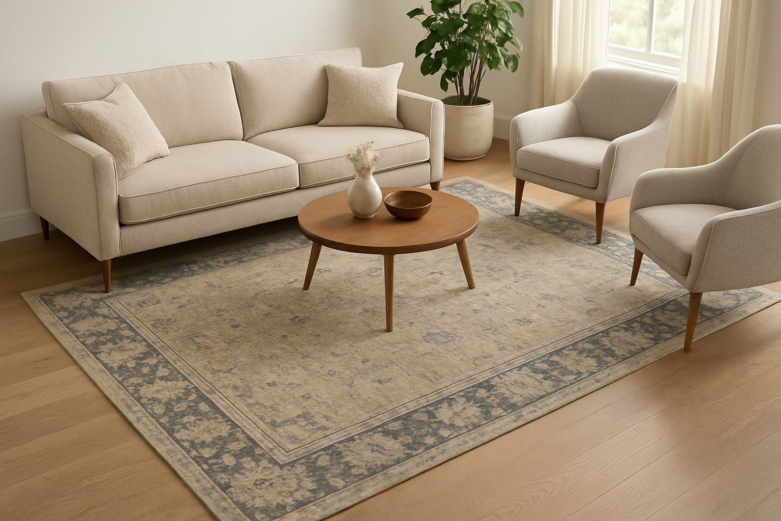 8.5 x 9.11 ft Hand Knotted Oushak Rug