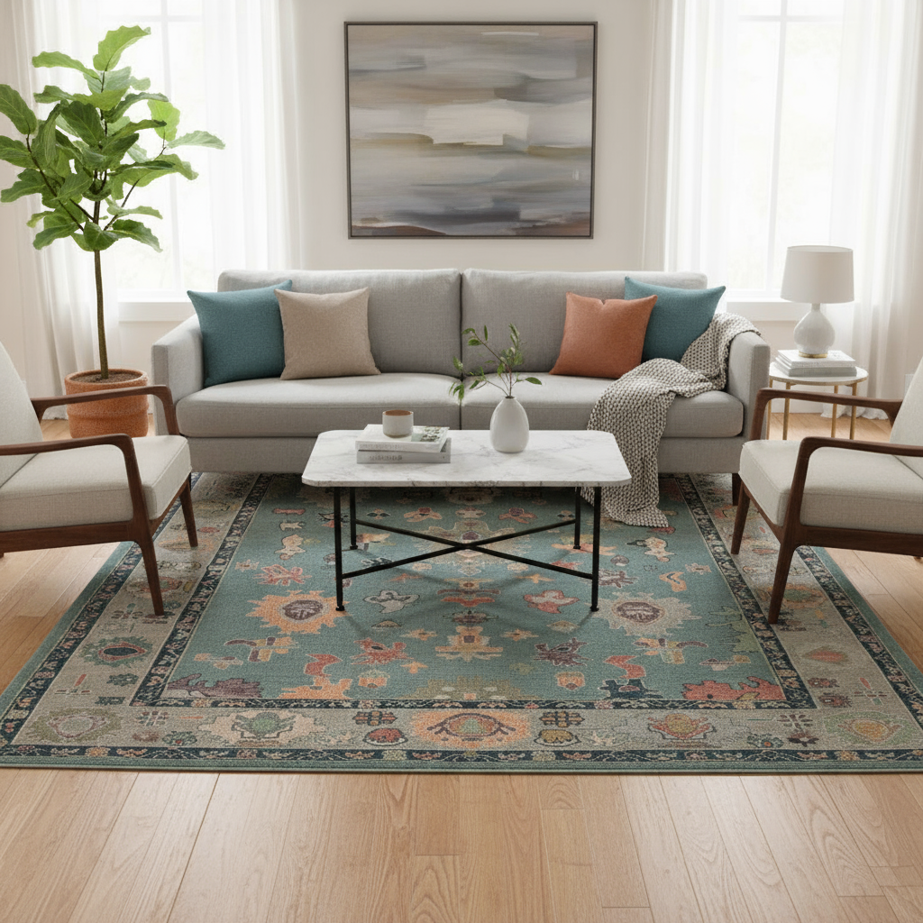 9 x 12 ft Hand Knotted Oushak Rug