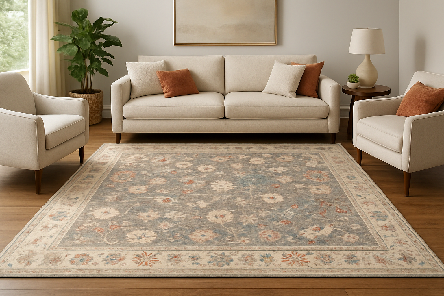 8.7 x 11.8 ft Hand Knotted Oushak Rug