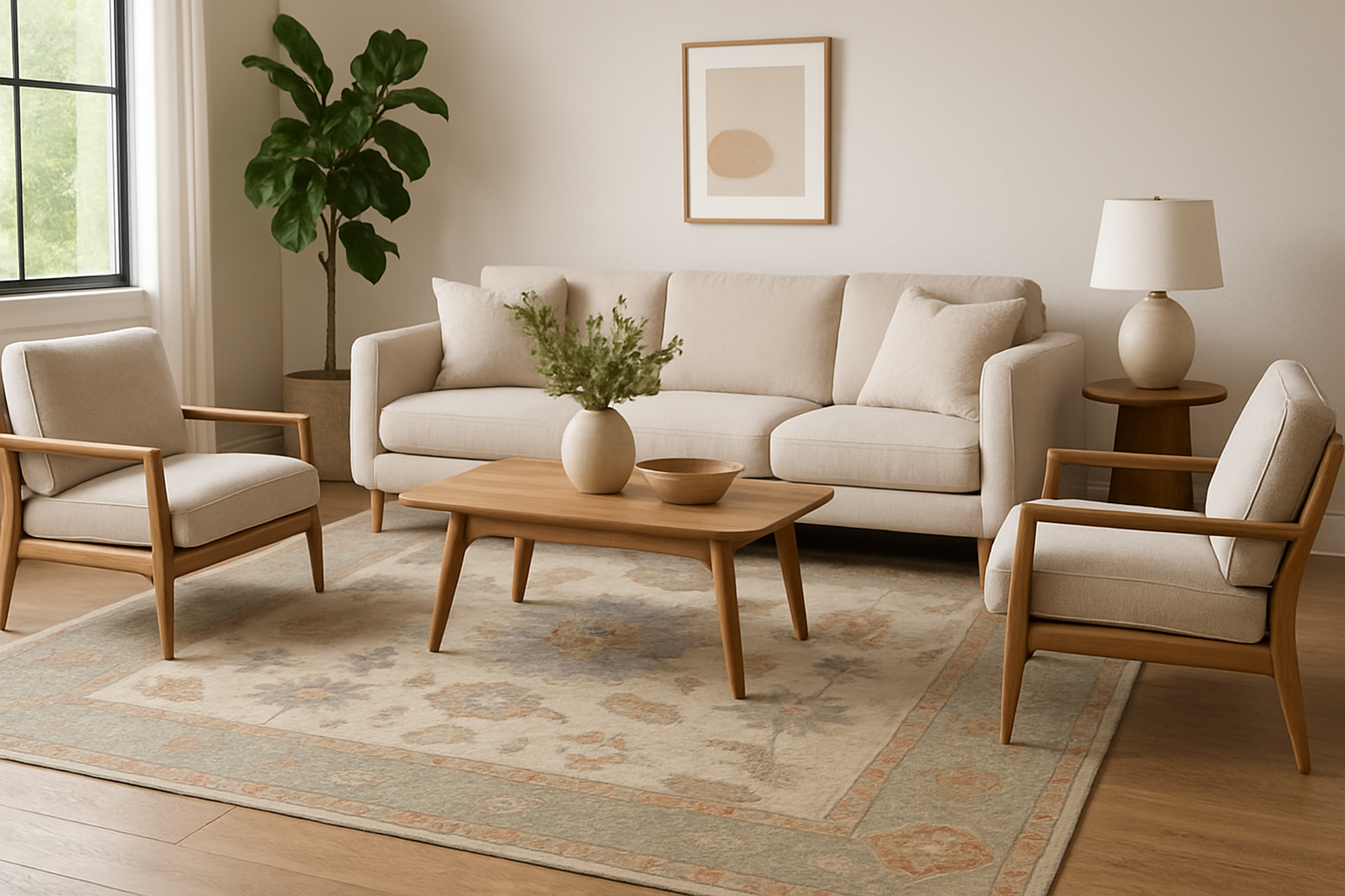 9.3 x 11.5 ft Hand Knotted Oushak Rug