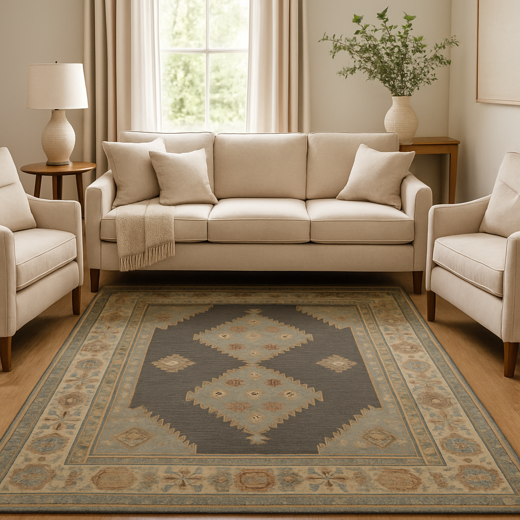9 x 12.5 ft Hand Knotted Oushak Rug