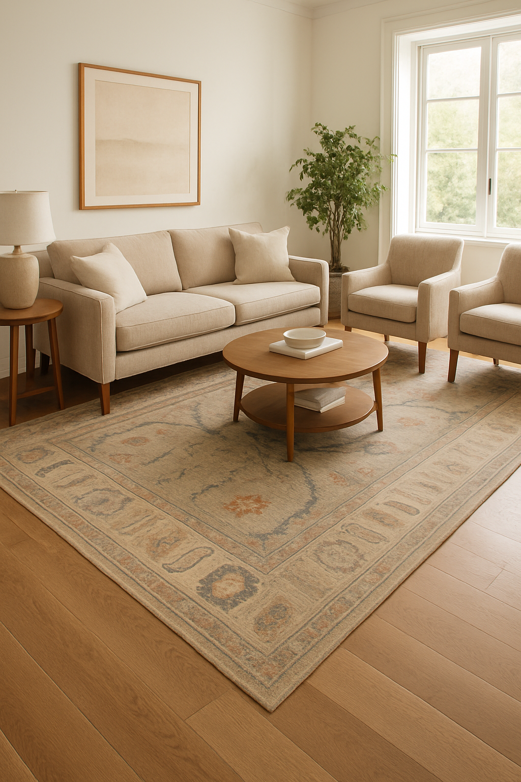 9.2 x 11.10 ft Hand Knotted Sultanabad Rug