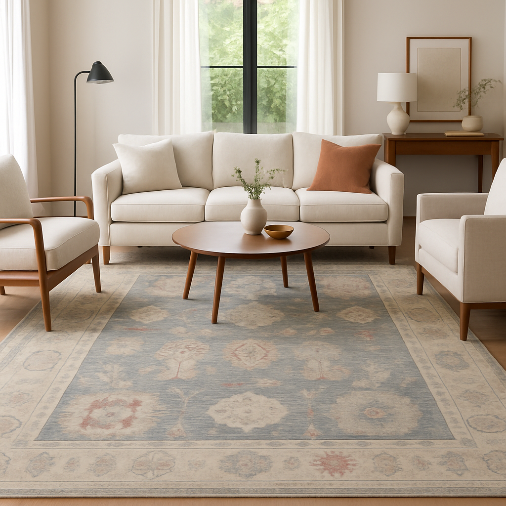 8.7 x 11.9 ft Hand Knotted Oushak Rug