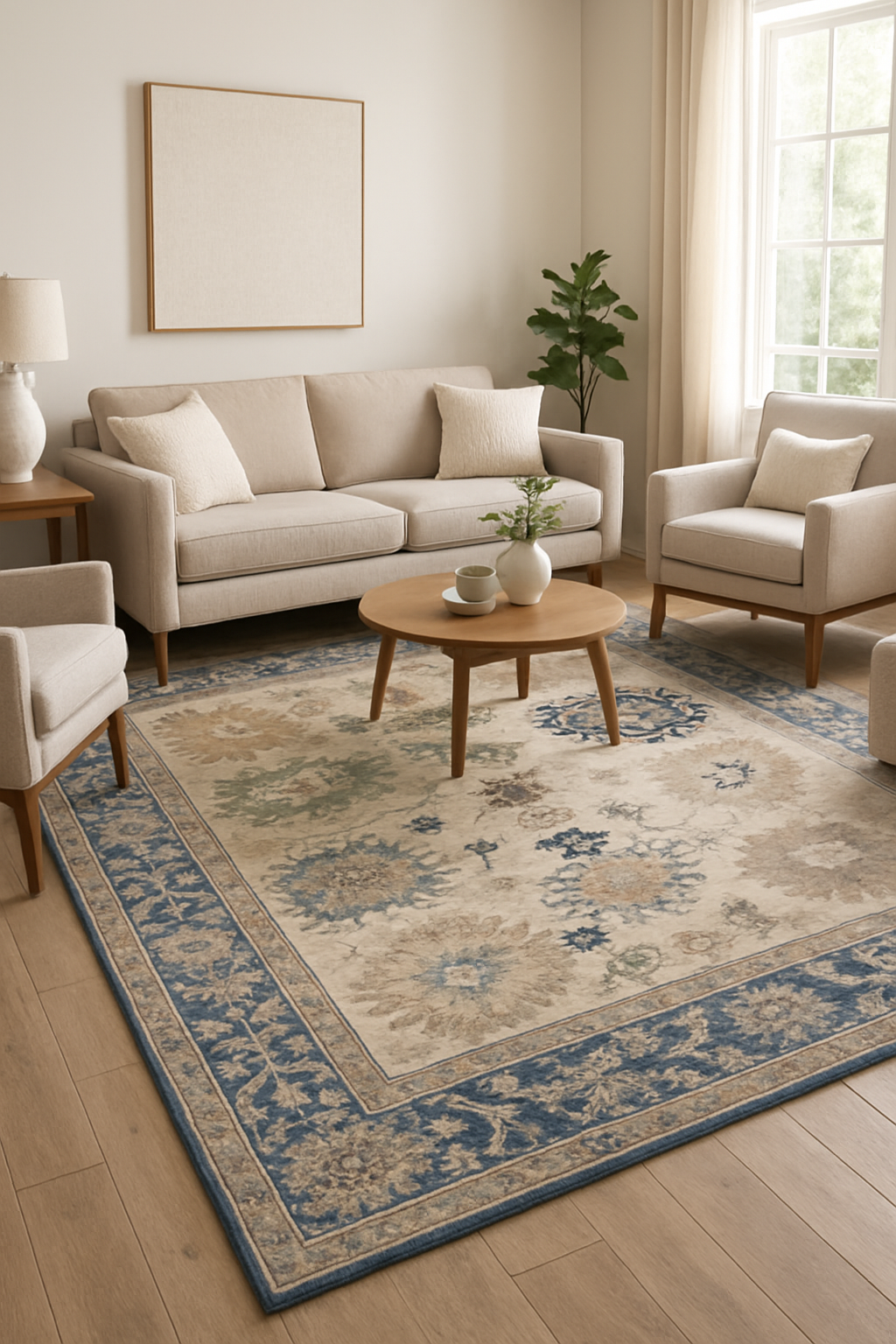 9.5 x 11.9 ft Hand Knotted Oushak Rug