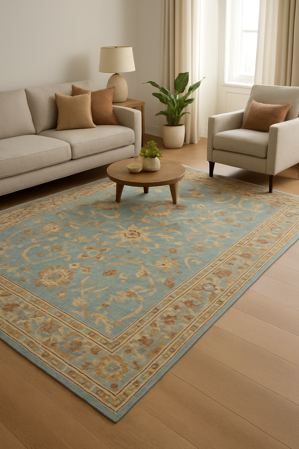 9 x 12 ft Hand Knotted Oushak Rug