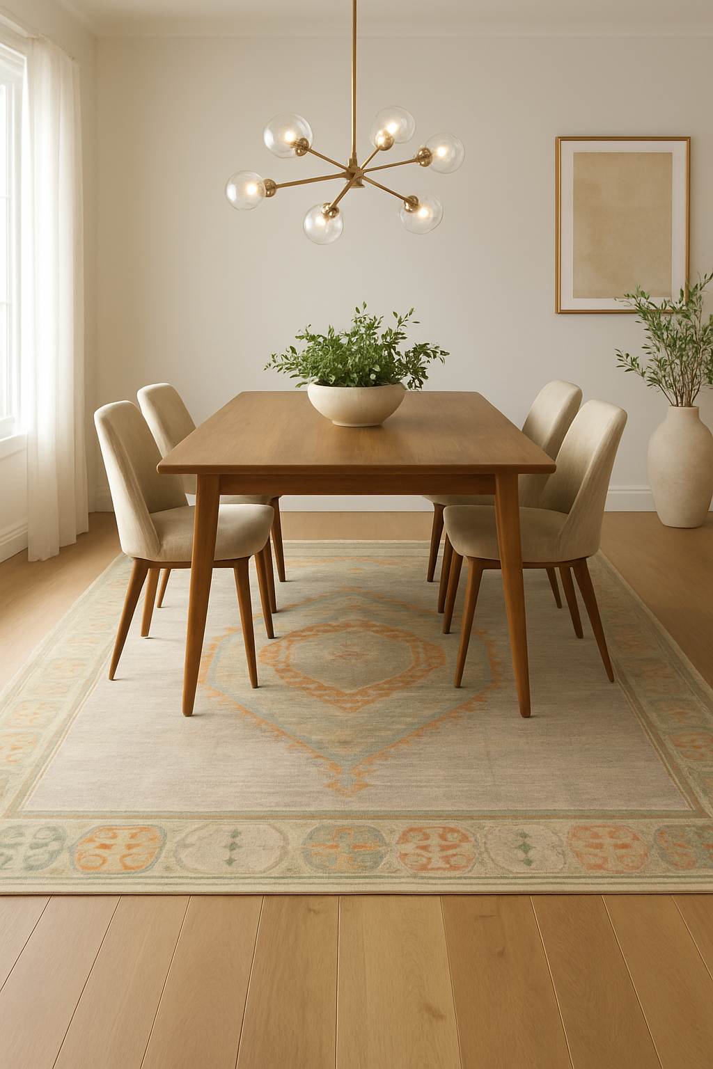 10.5 x 13.9 ft Hand Knotted Oushak Rug