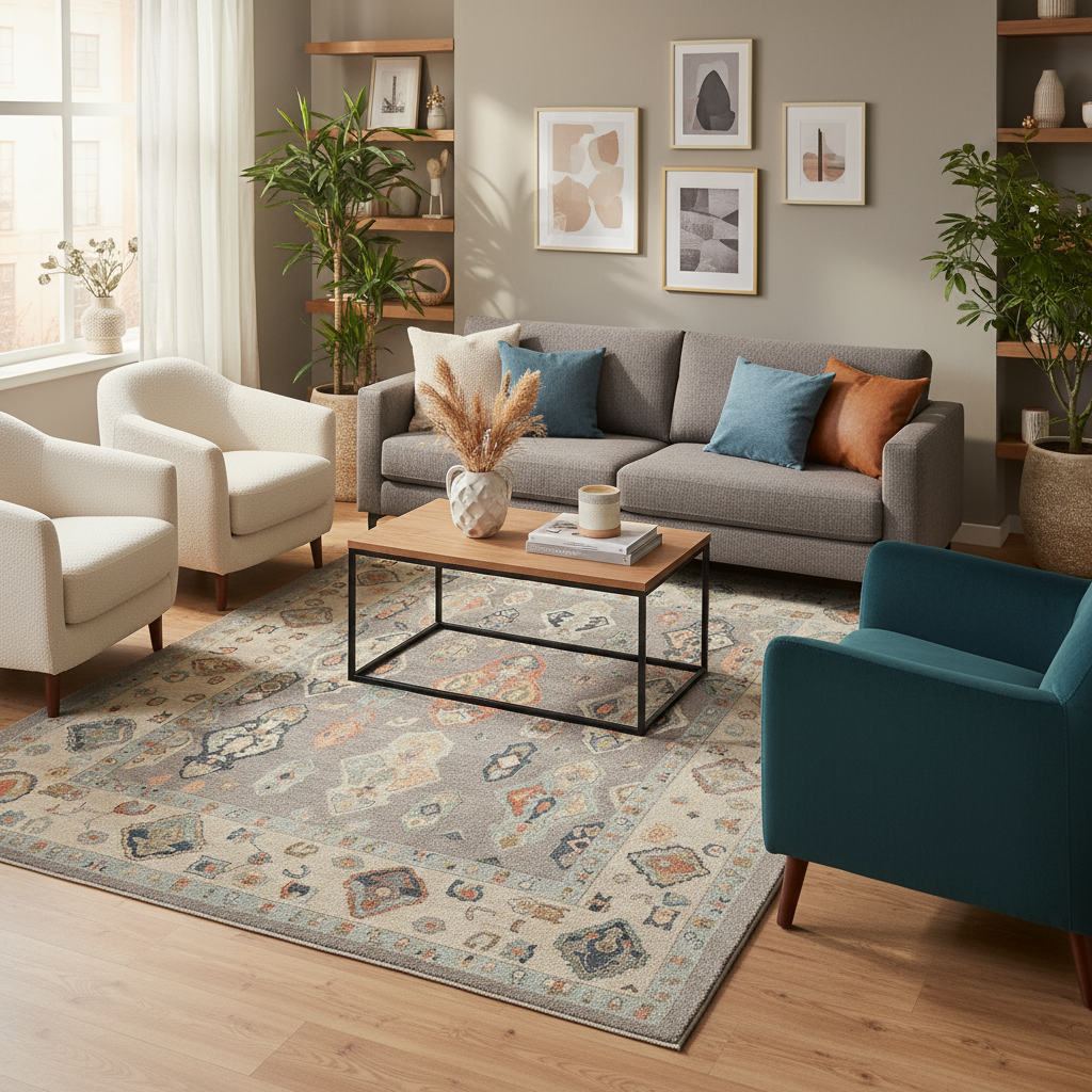 9.11 x 13.10 ft Hand Knotted Oushak Rug