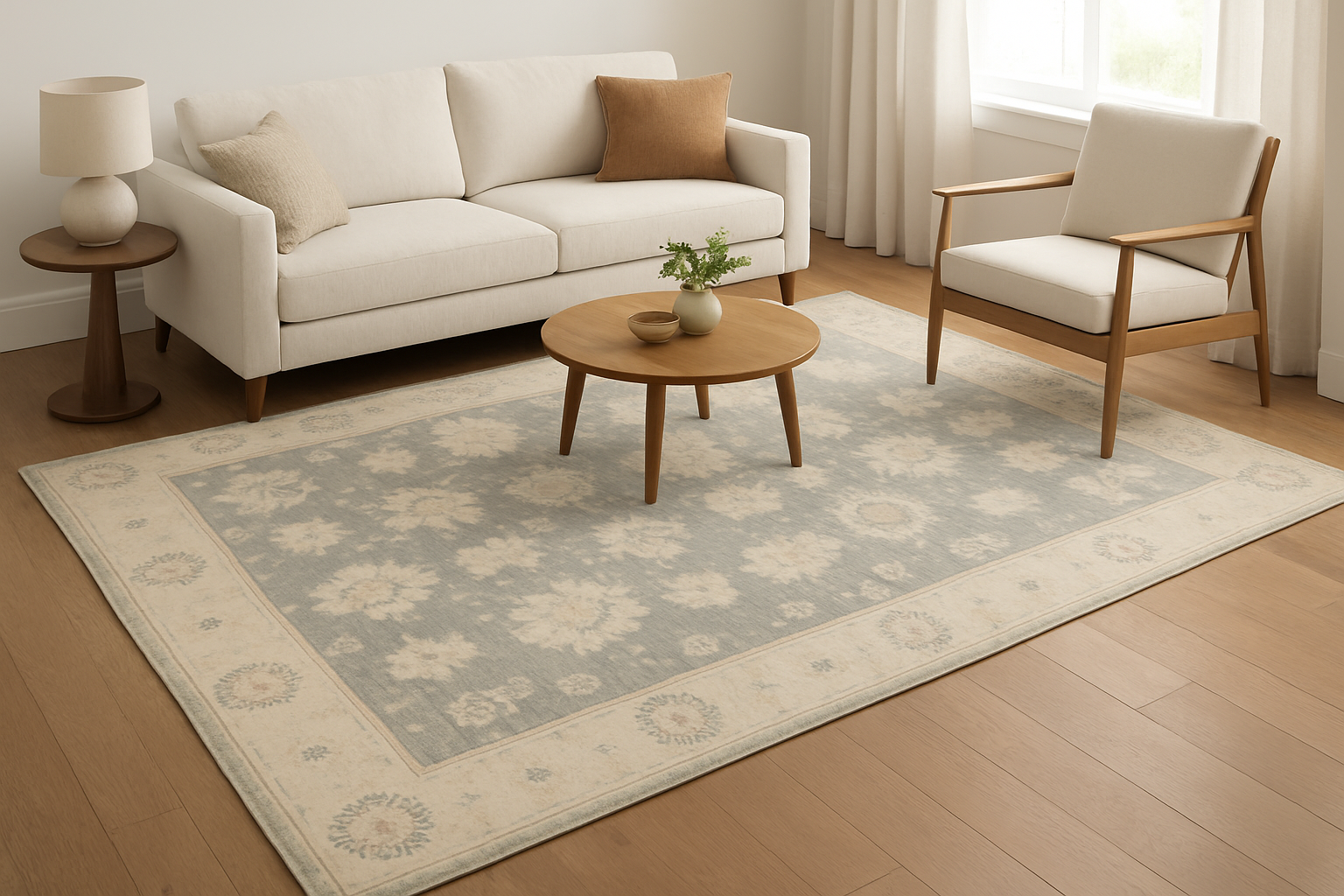 9.7 x 13.8 ft Hand Knotted Oushak Rug