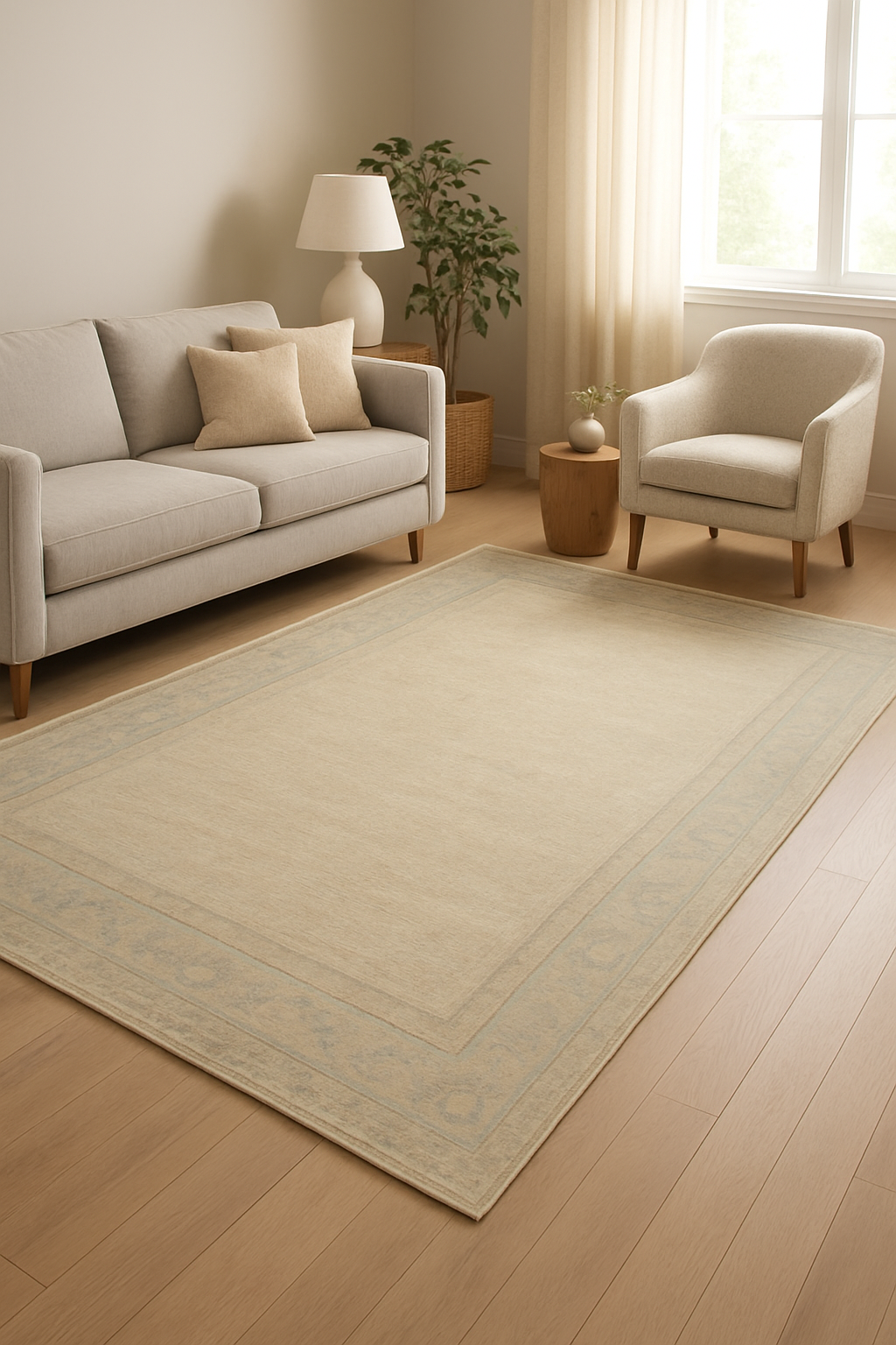 9.10 x 13.7 ft Hand Knotted Oushak Rug