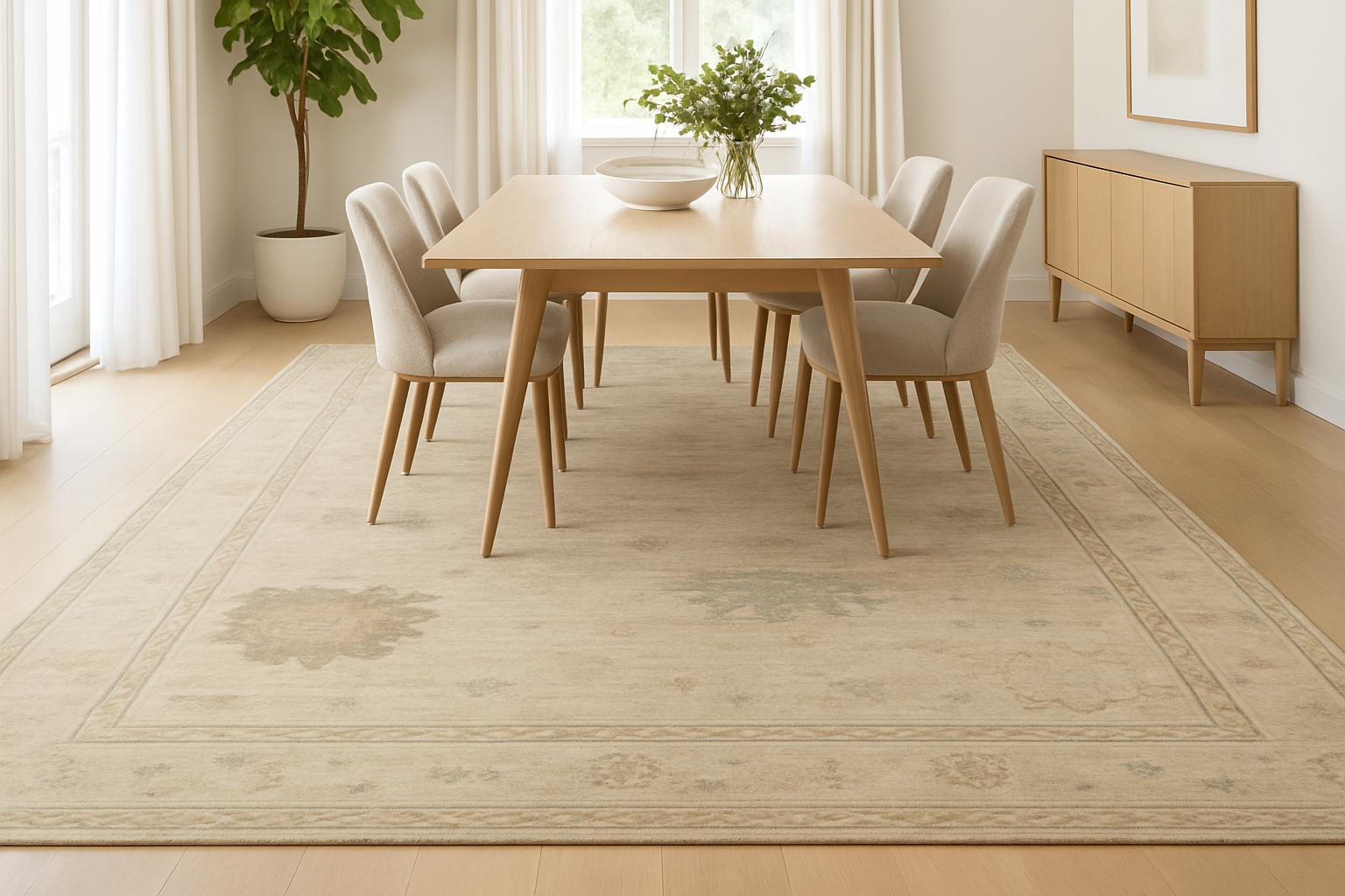 9.10 x 13.9 ft Hand Knotted Oushak Rug