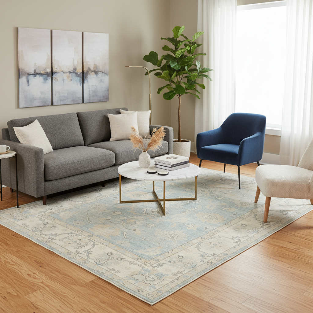 8.10 x 11.9 ft Hand Knotted Oushak Rug