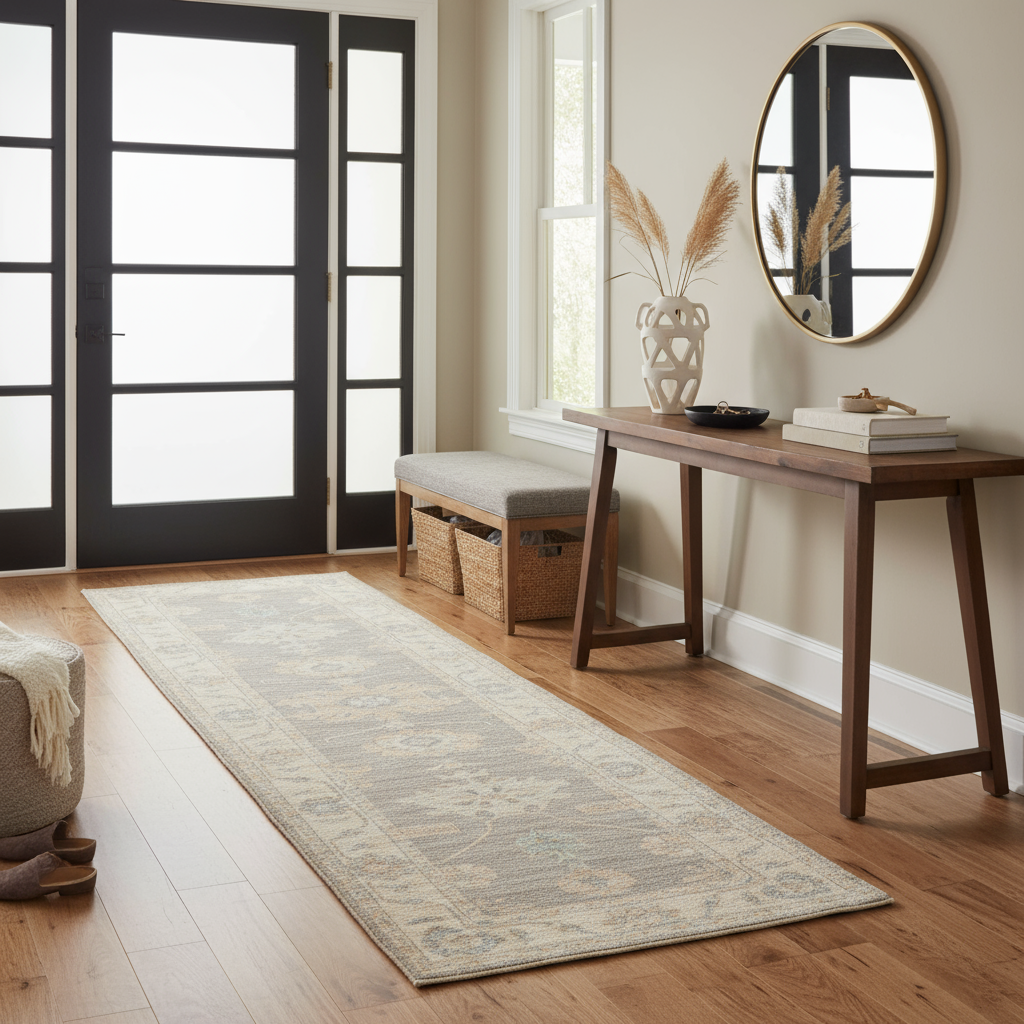 2.9 x 9.7 ft Hand Knotted Oushak Runner
