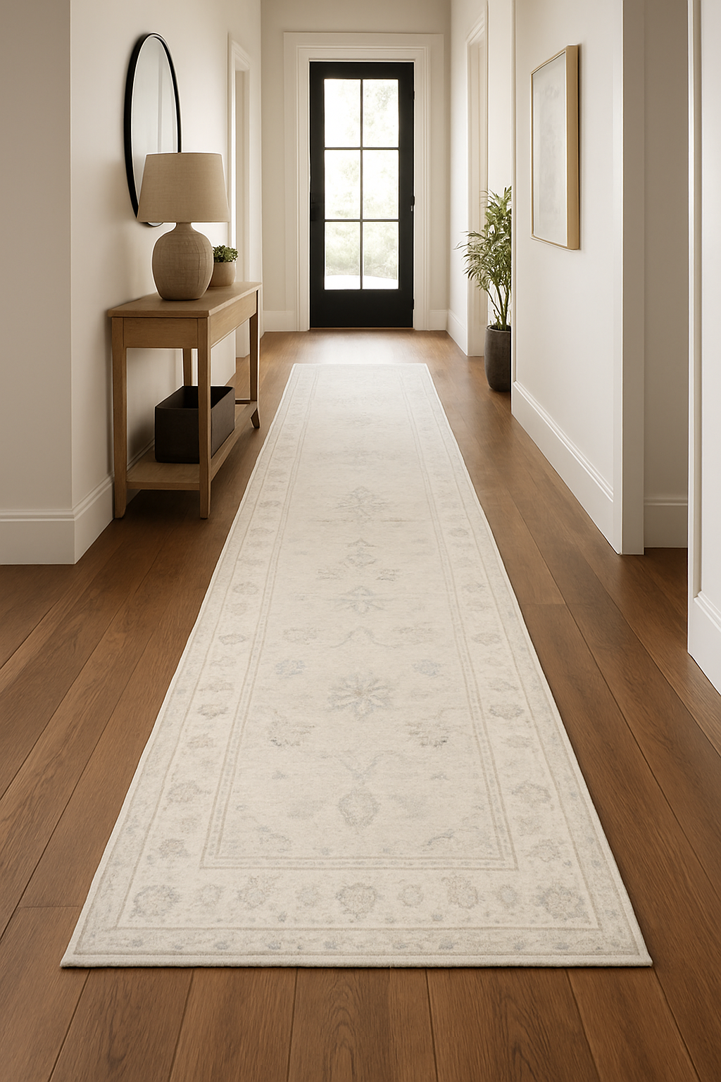 2.9 x 9 ft Hand Knotted Oushak Runner