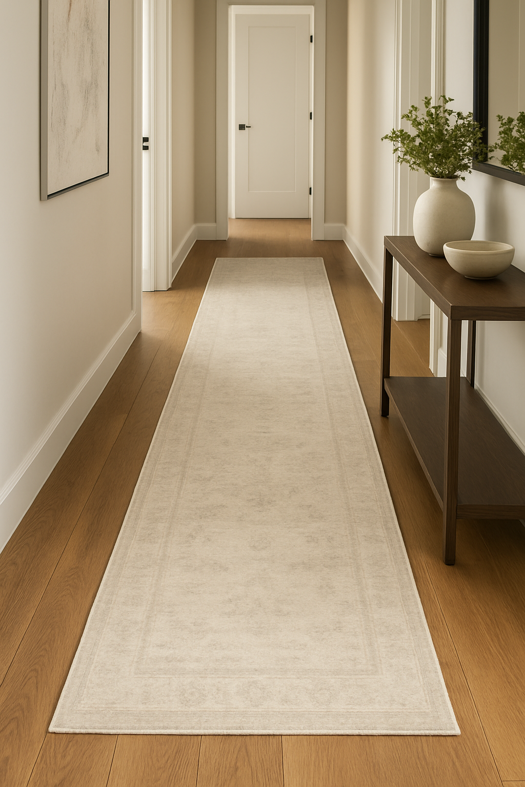 3.4 x 9.10 ft Hand Knotted Oushak Runner