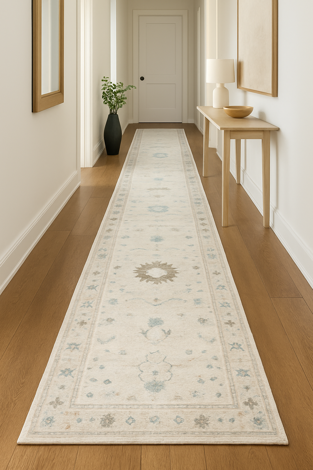 2.10 x 8 ft Hand Knotted Oushak Runner
