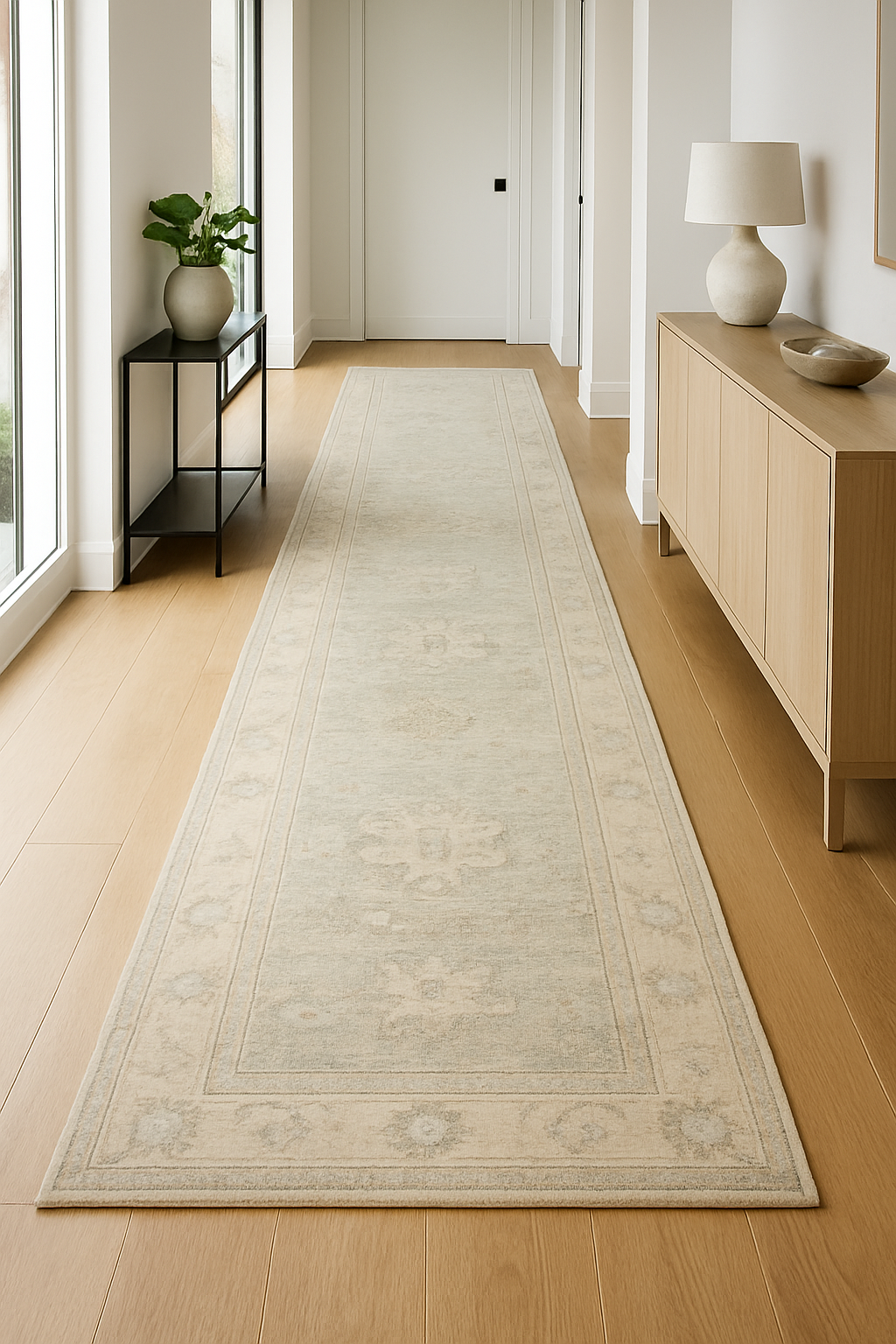 2.11 x 9.11 ft Hand Knotted Oushak Runner