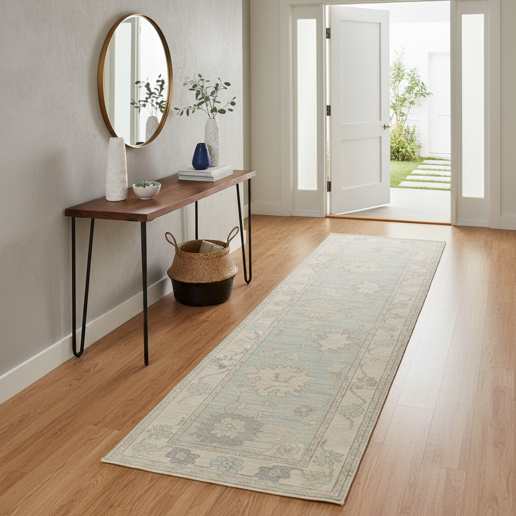 2.11 x 9.11 ft Hand Knotted Oushak Runner