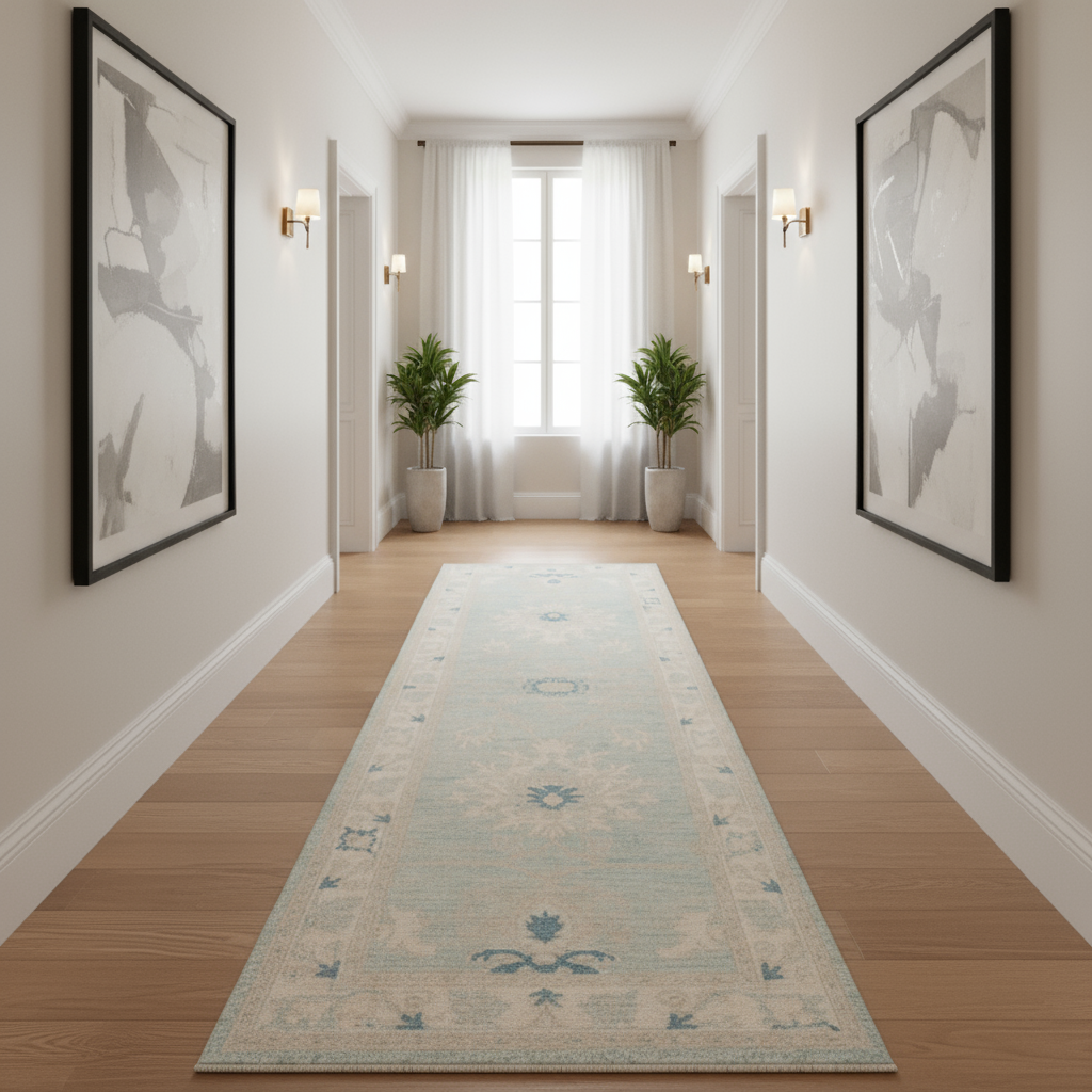 2.10 x 7.10 ft Hand Knotted Oushak Runner