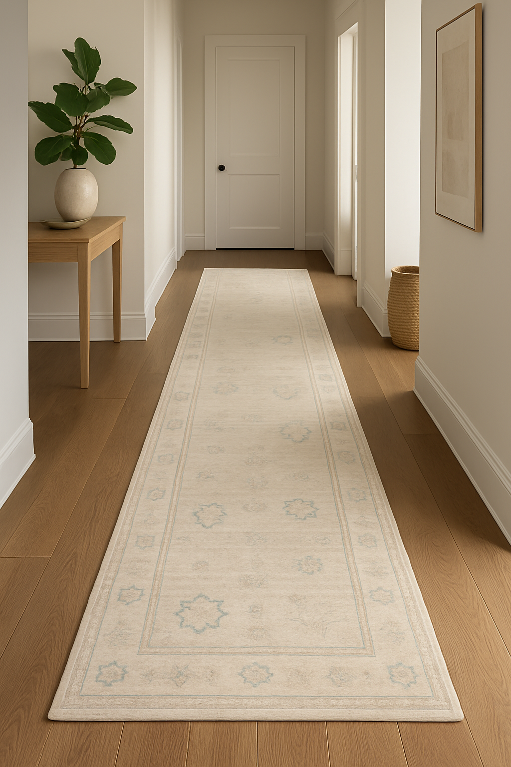 2.7 x 8.2 ft Hand Knotted Oushak Runner