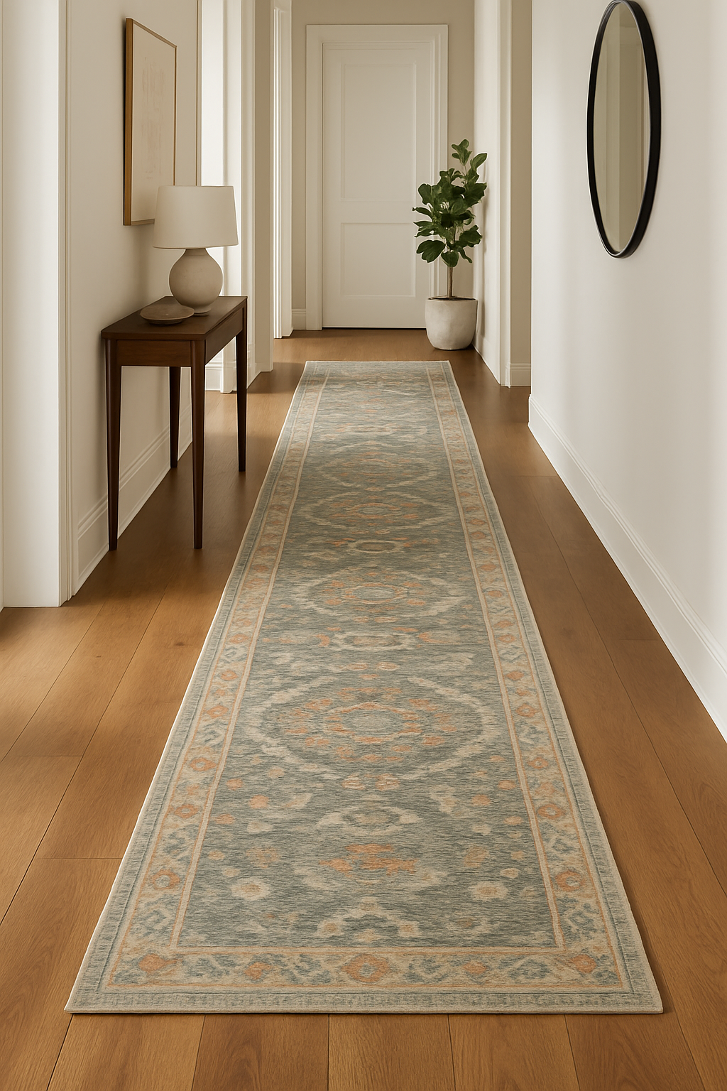 2.8 x 9.9 ft Hand Knotted Oushak Runner