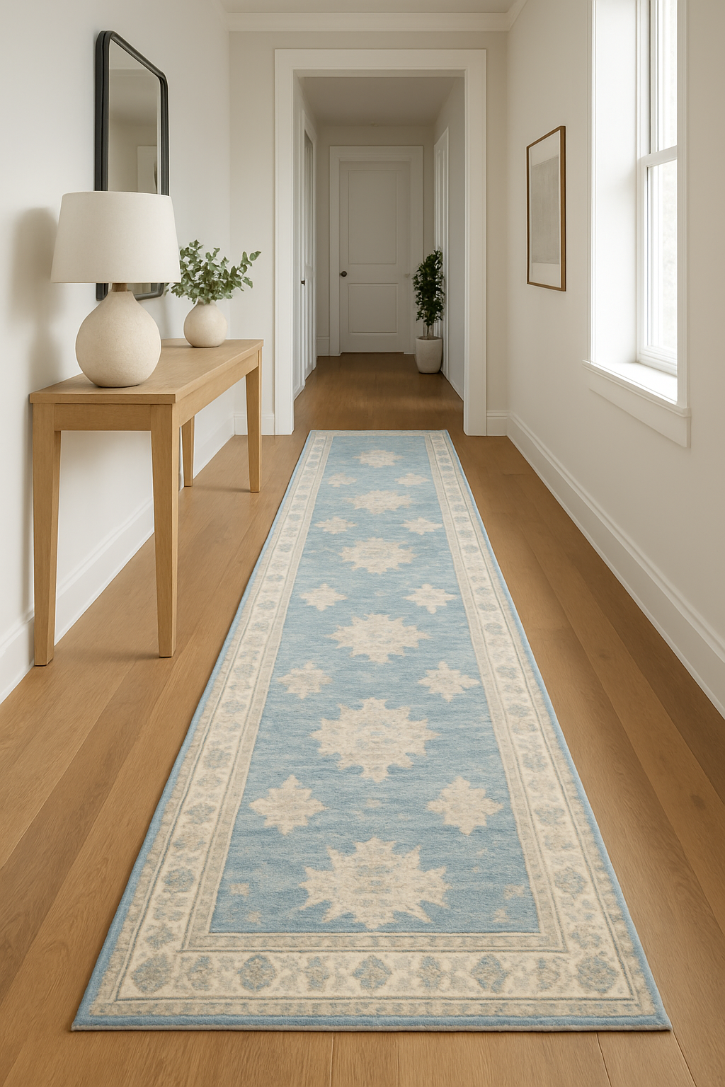 2.5 x 7.4 ft Hand Knotted Oushak Runner